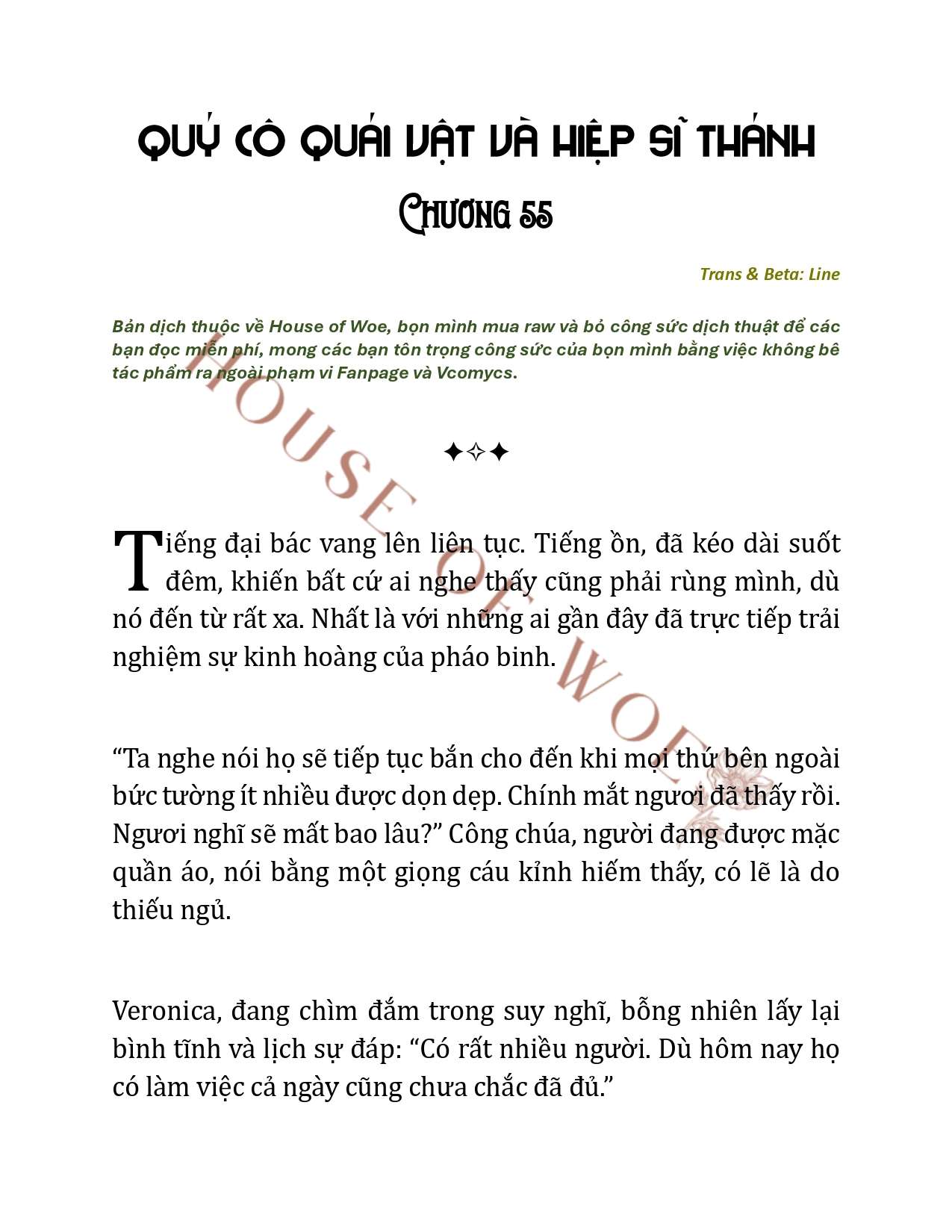 [NOVEL] QUÝ CÔ QUÁI VẬT VÀ HIỆP SĨ THÁNH Chap 55 - Trang 2