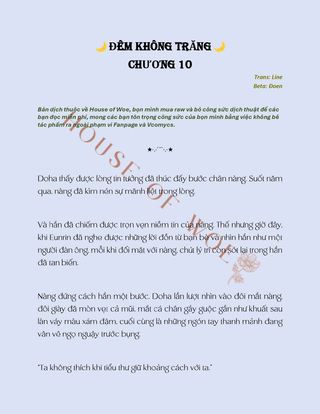 [NOVEL] ĐÊM KHÔNG TRĂNG Chap 10 - Trang 2