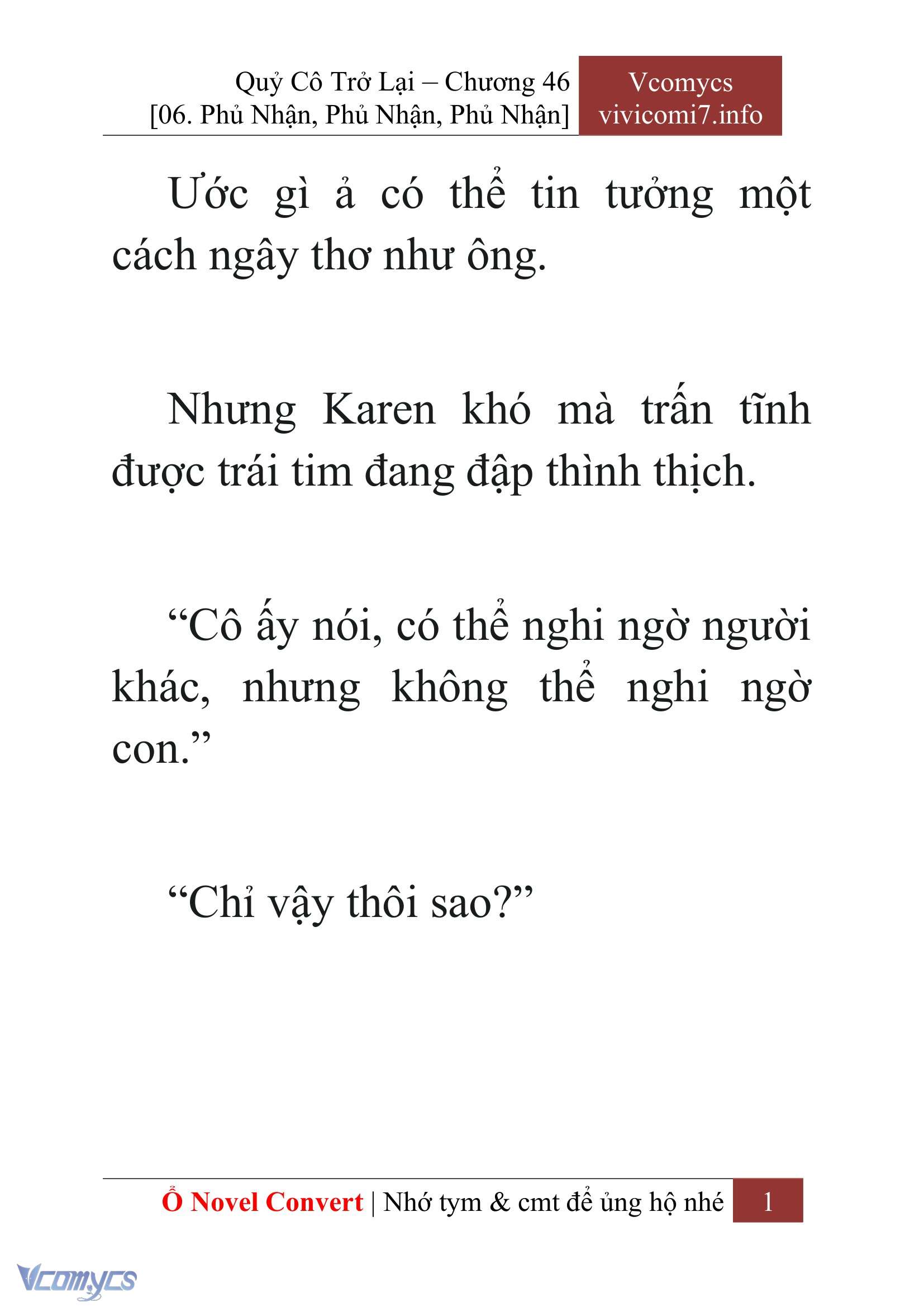 [Novel] Quý Cô Trở Lại Chap 46 - Trang 2