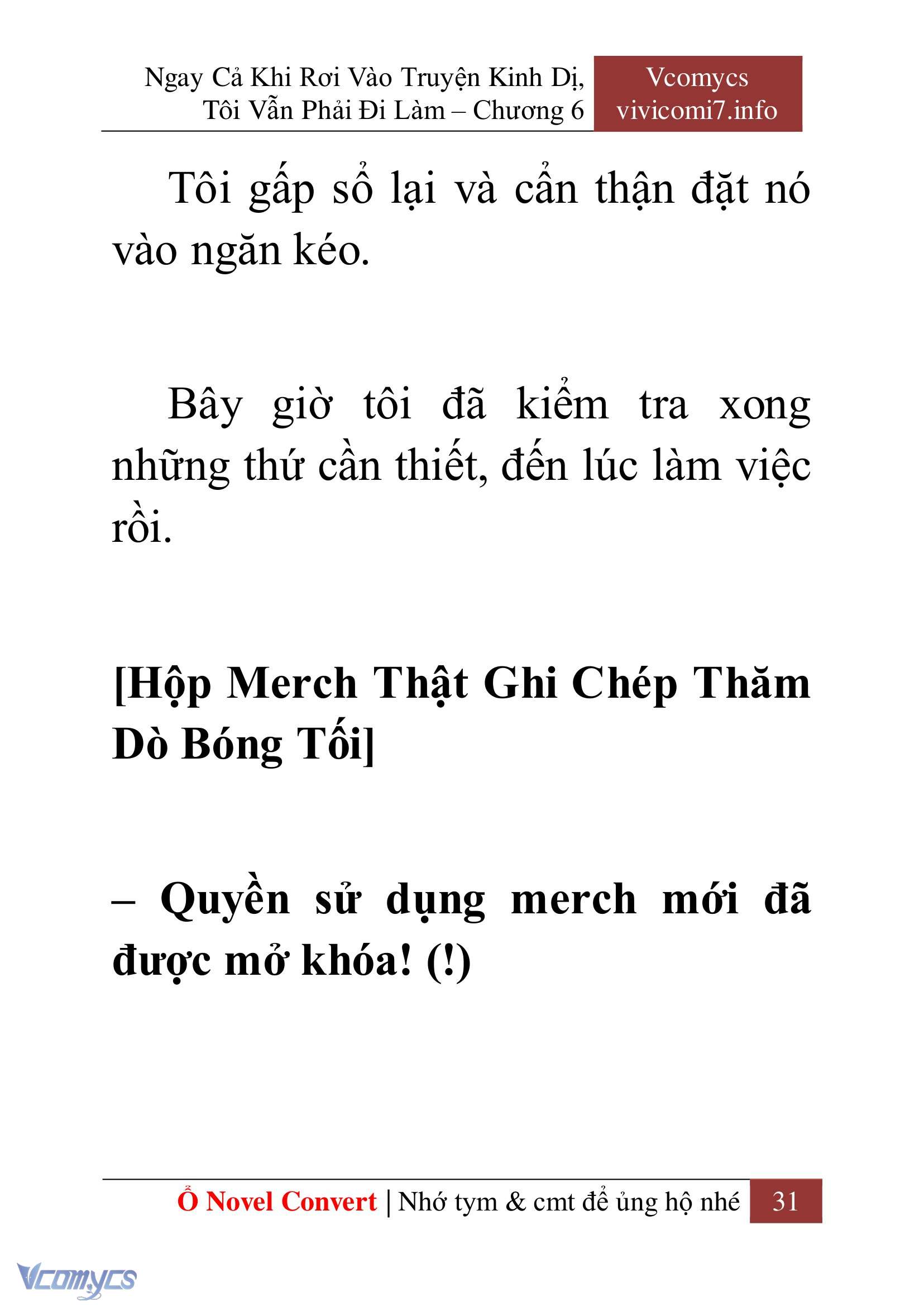 [Novel] Ngay Cả Khi Rơi Vào Truyện Kinh Dị, Tôi Vẫn Phải Đi Làm Chap 6 - Next Chap 7