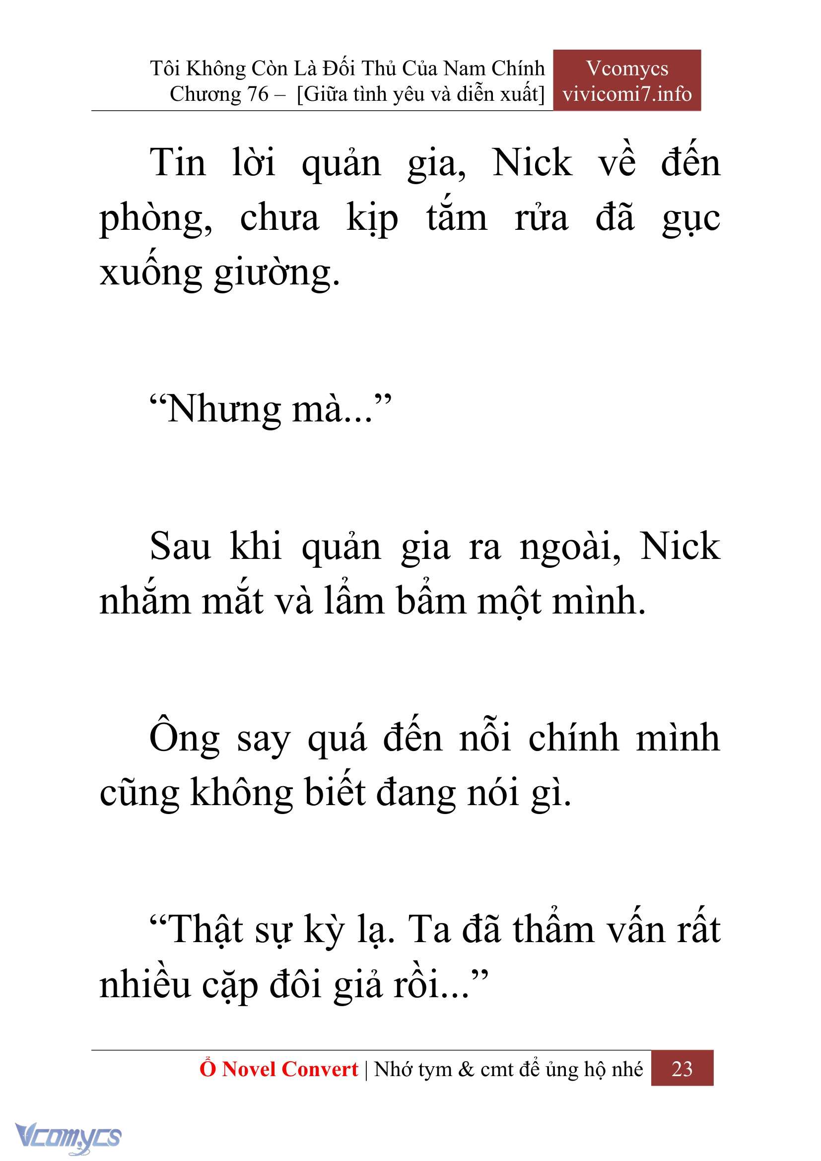 [Novel] Tôi Không Còn Là Đối Thủ Của Nam Chính Chap 76 - Next Chap 77