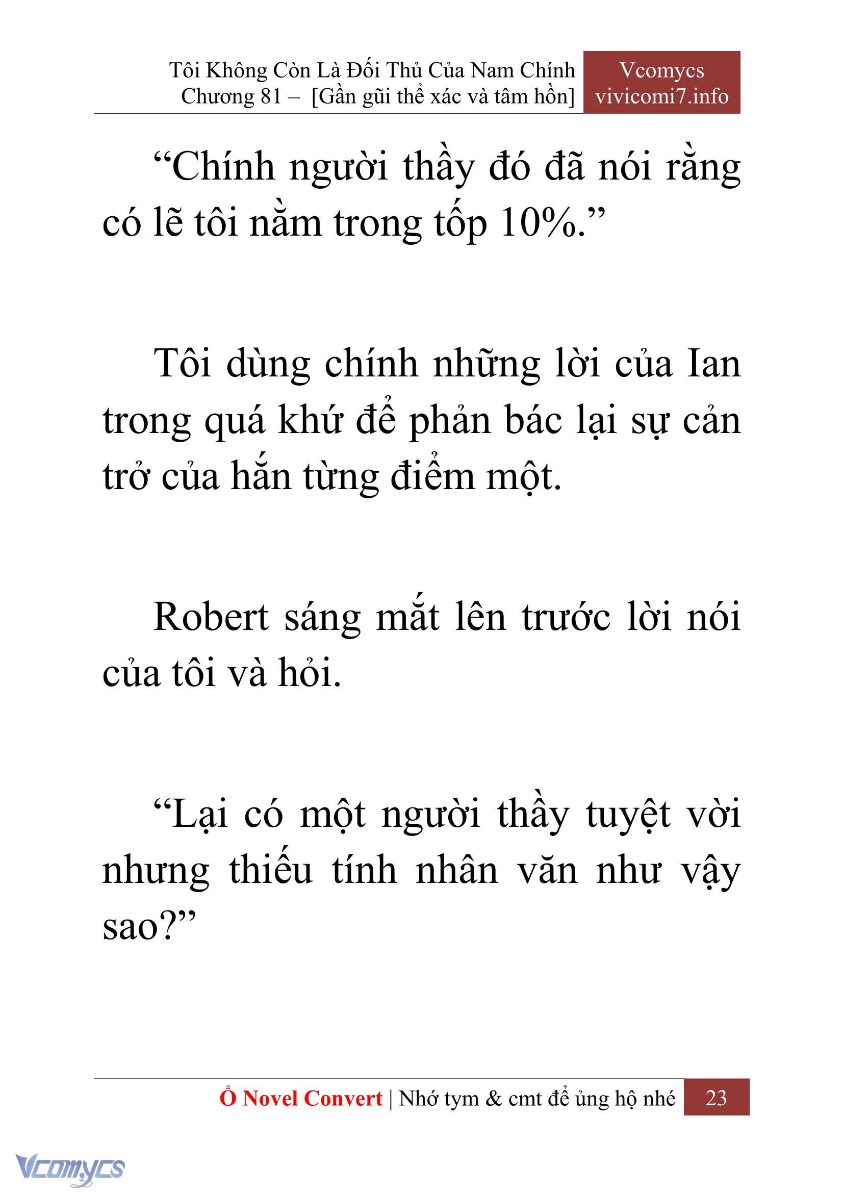 [Novel] Tôi Không Còn Là Đối Thủ Của Nam Chính Chap 81 - Next 