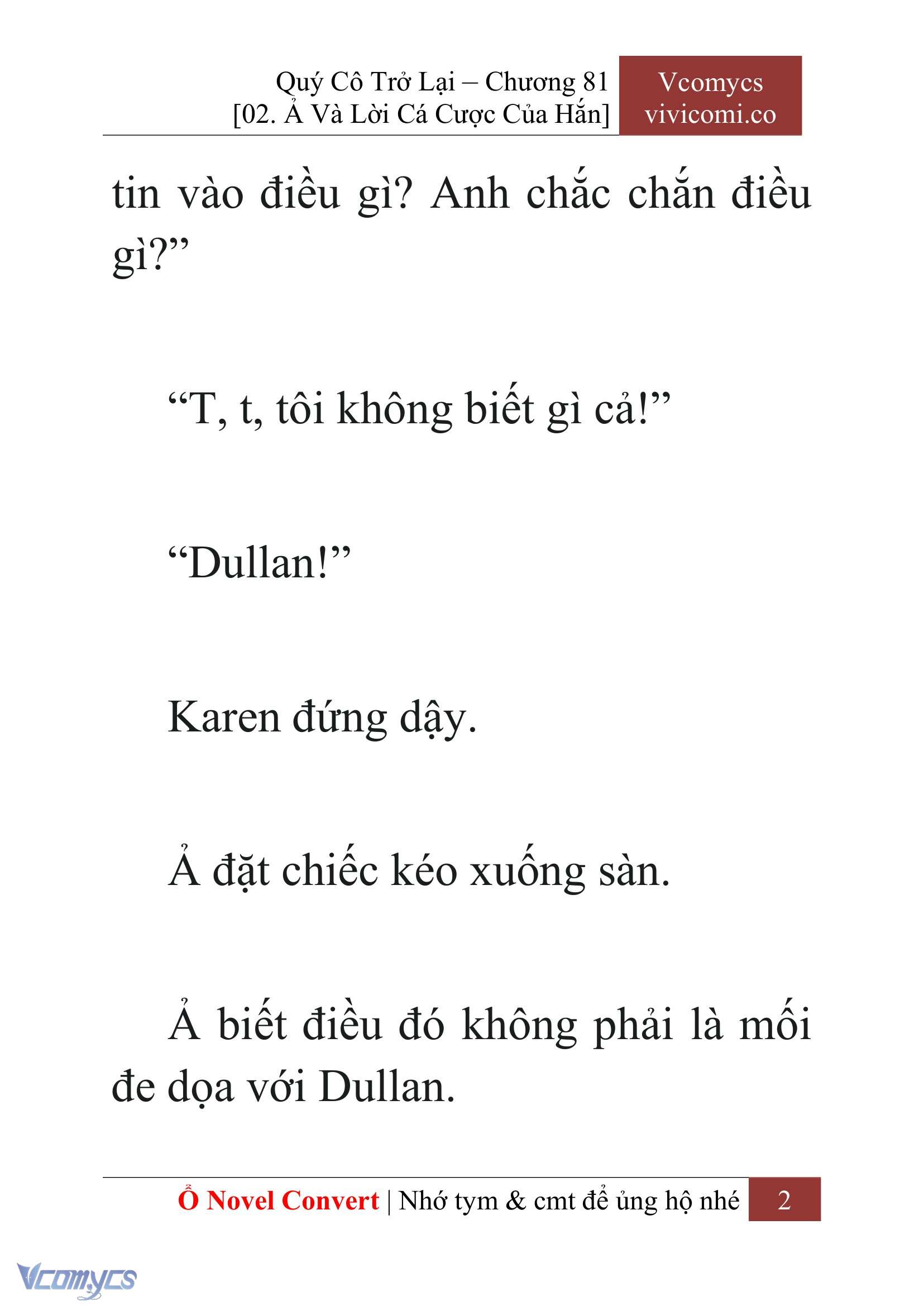 [Novel] Quý Cô Trở Lại Chap 81 - Trang 2