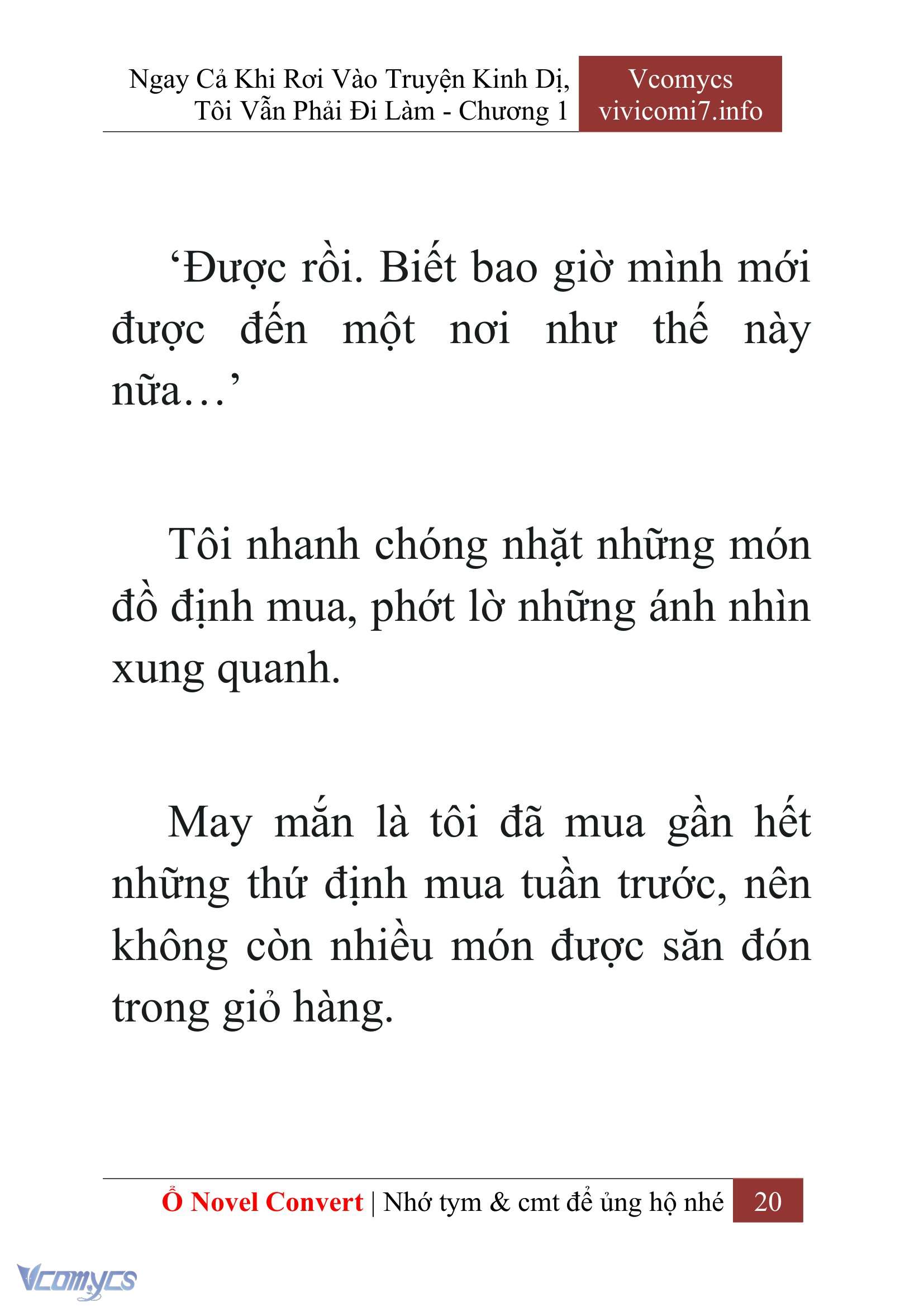 [Novel] Ngay Cả Khi Rơi Vào Truyện Kinh Dị, Tôi Vẫn Phải Đi Làm Chap 1 - Next Chap 2