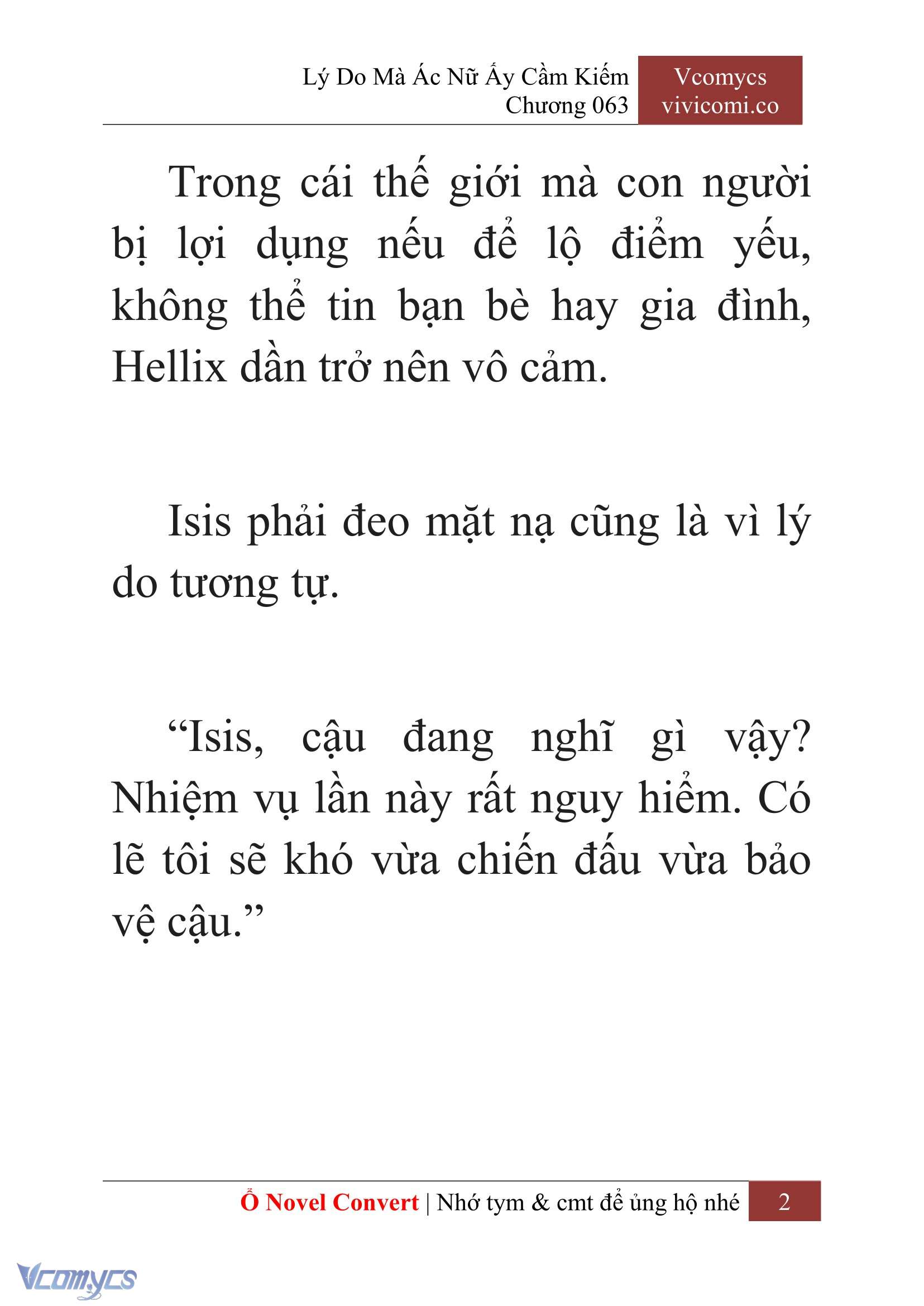 [Novel] Lý Do Mà Ác Nữ Ấy Cầm Kiếm Chap 63 - Trang 2