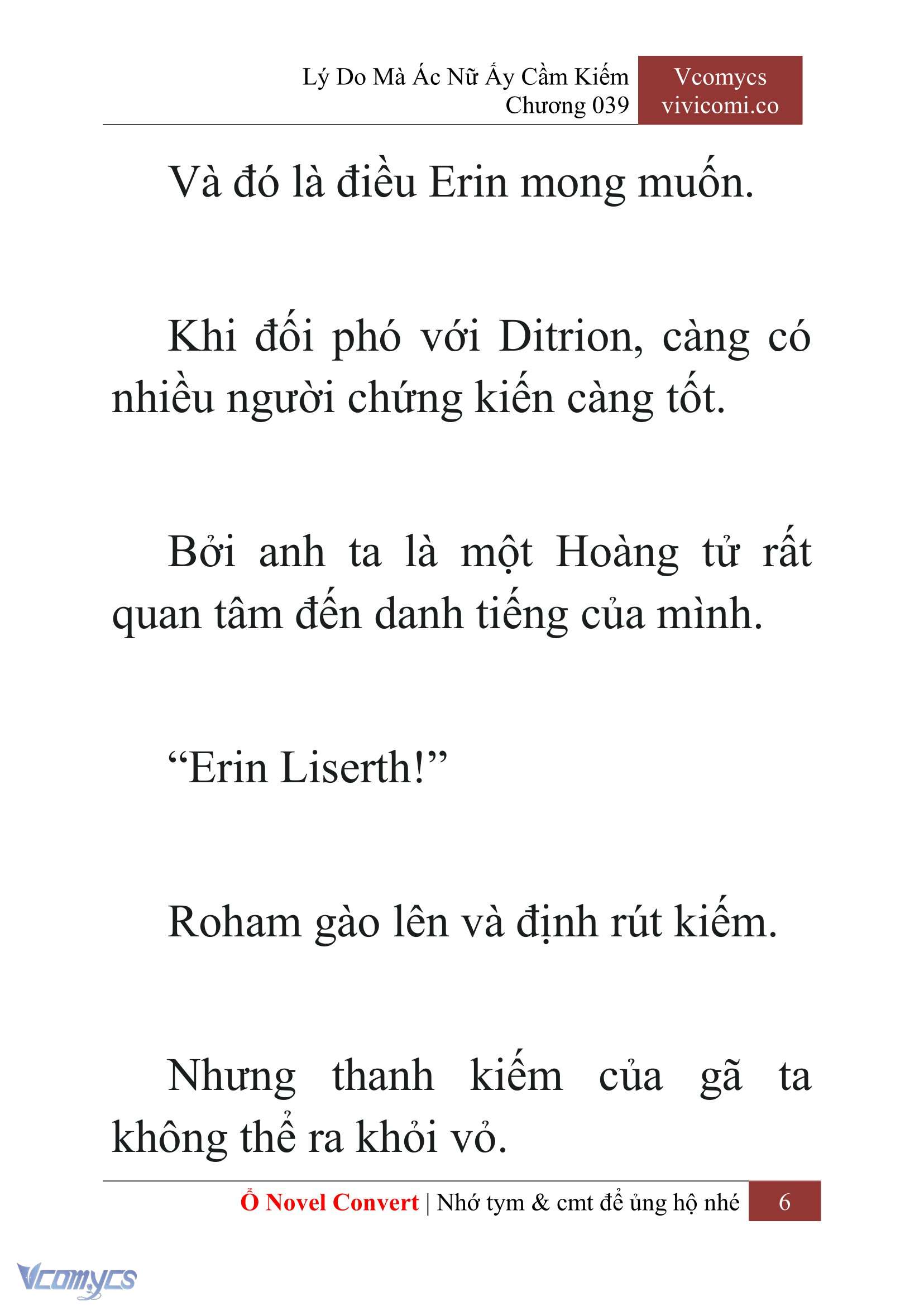 [Novel] Lý Do Mà Ác Nữ Ấy Cầm Kiếm Chap 39 - Next Chap 40