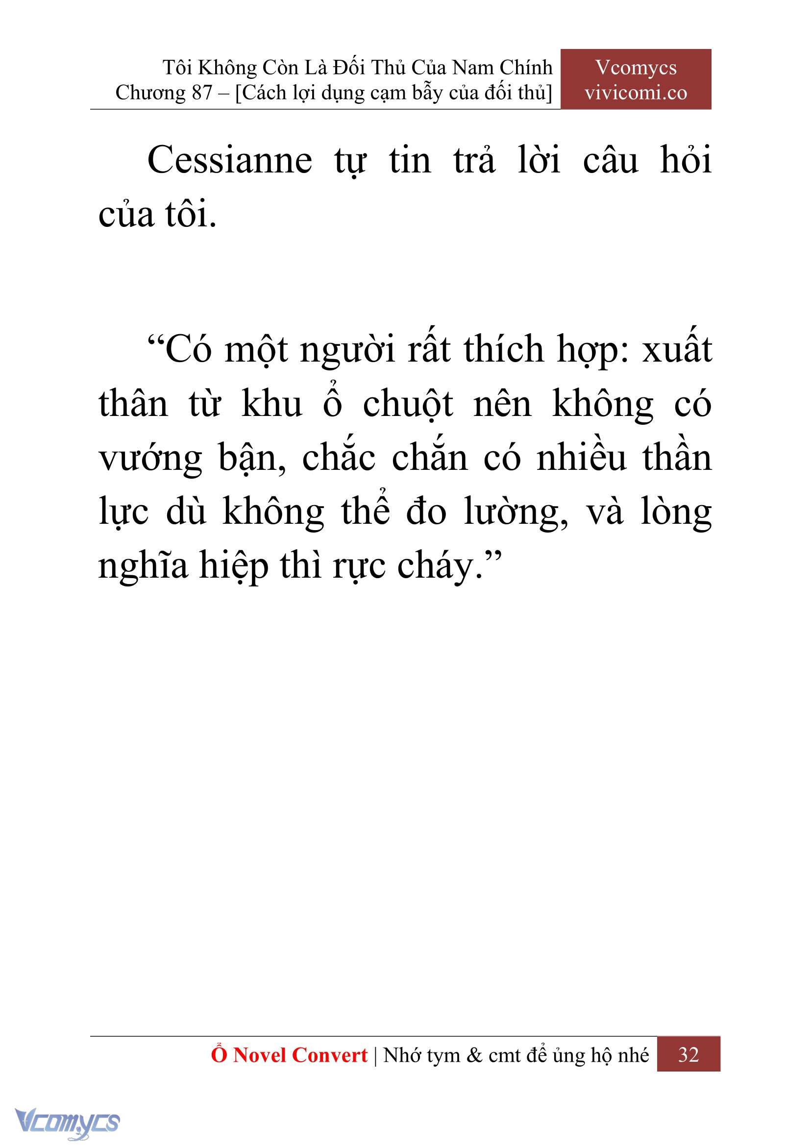 [Novel] Tôi Không Còn Là Đối Thủ Của Nam Chính Chap 87 - Trang 2