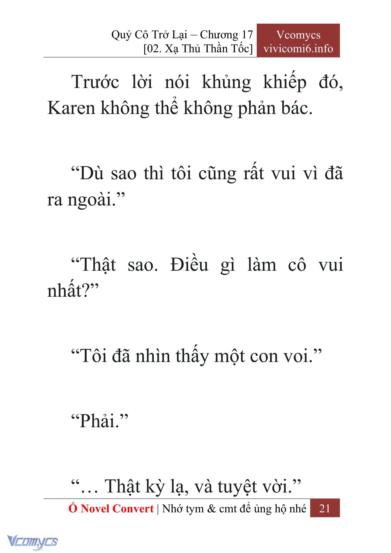 [Novel] Quý Cô Trở Lại Chap 17 - Trang 2