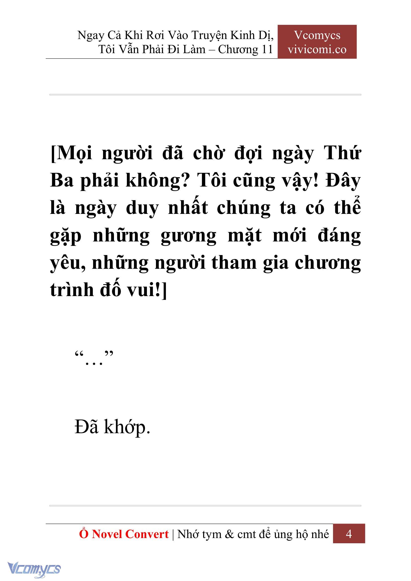 [Novel] Ngay Cả Khi Rơi Vào Truyện Kinh Dị, Tôi Vẫn Phải Đi Làm Chap 11 - Next 