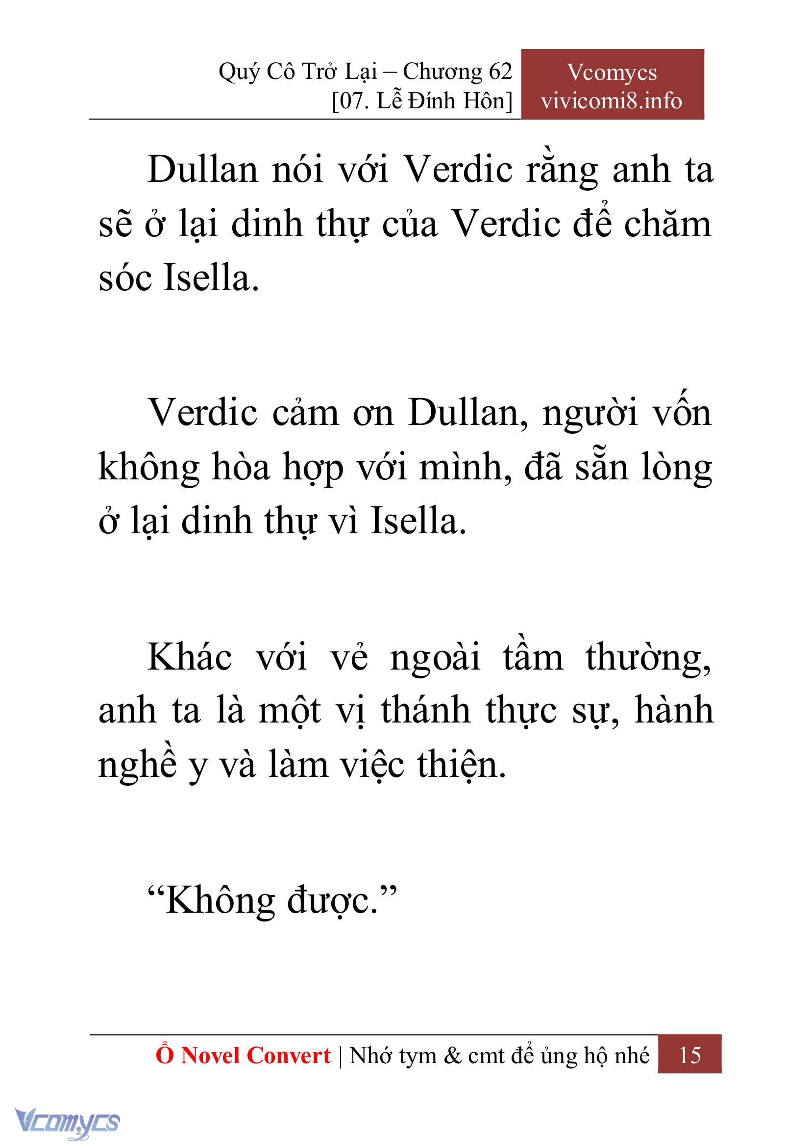 [Novel] Quý Cô Trở Lại Chap 62 - Next 