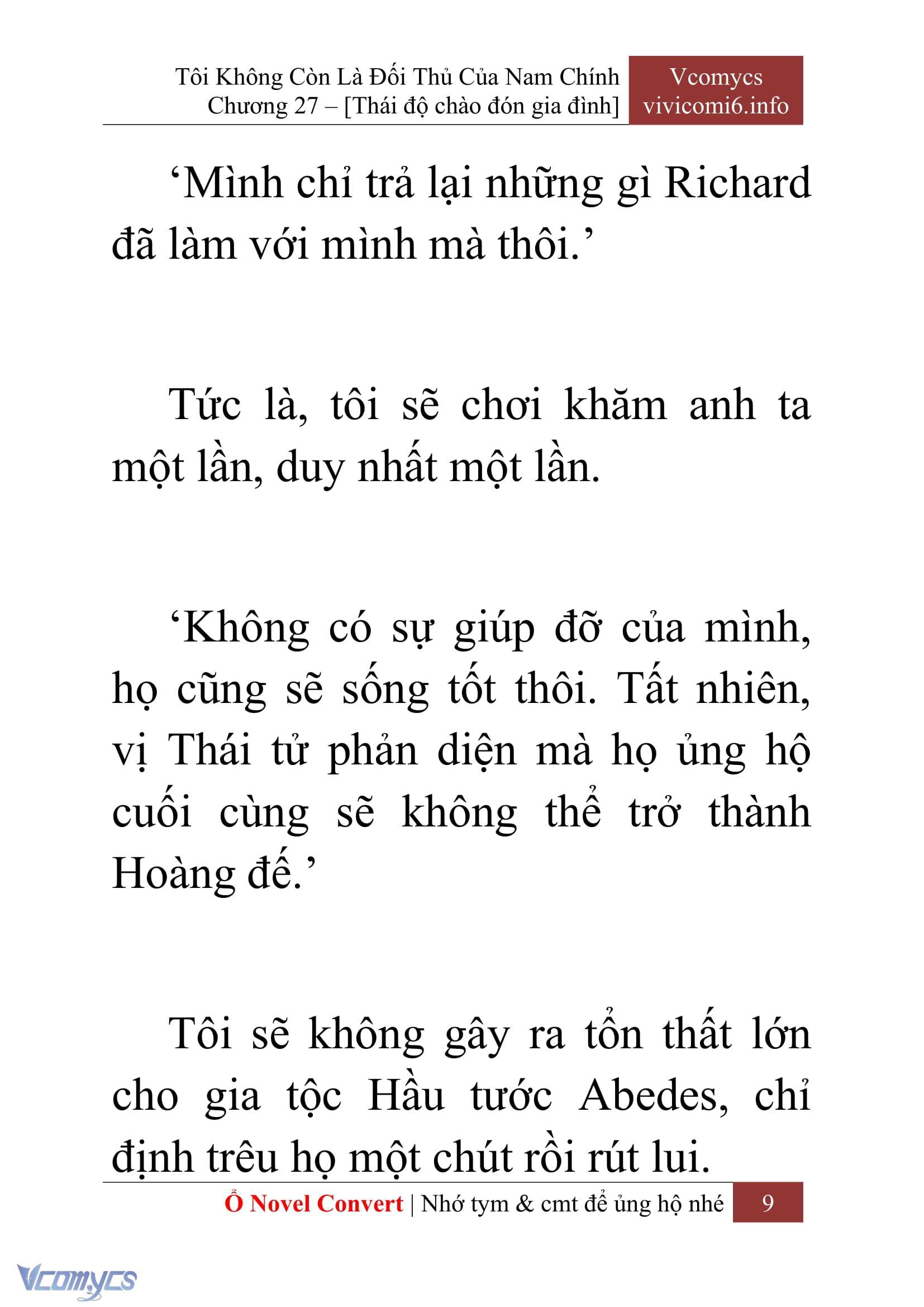 [Novel] Tôi Không Còn Là Đối Thủ Của Nam Chính Chap 27 - Trang 2