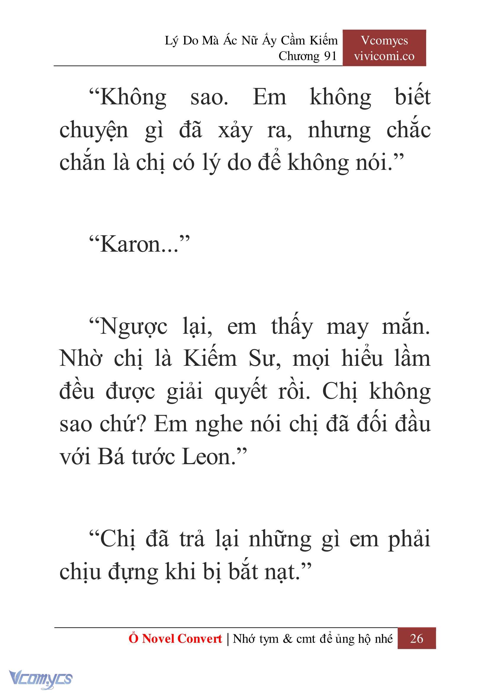 [Novel] Lý Do Mà Ác Nữ Ấy Cầm Kiếm Chap 91 - Trang 2