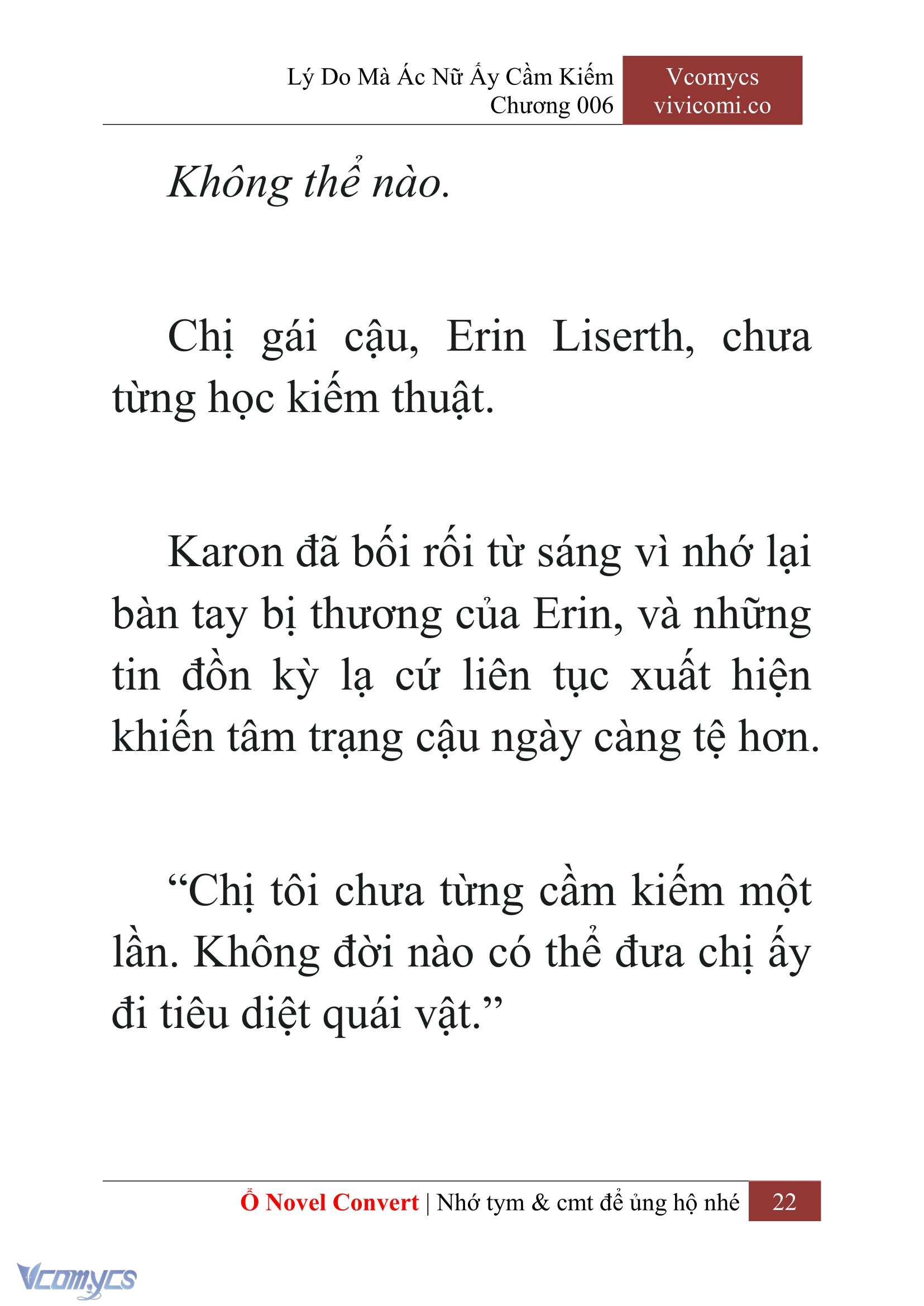 [Novel] Lý Do Mà Ác Nữ Ấy Cầm Kiếm Chap 6 - Trang 2