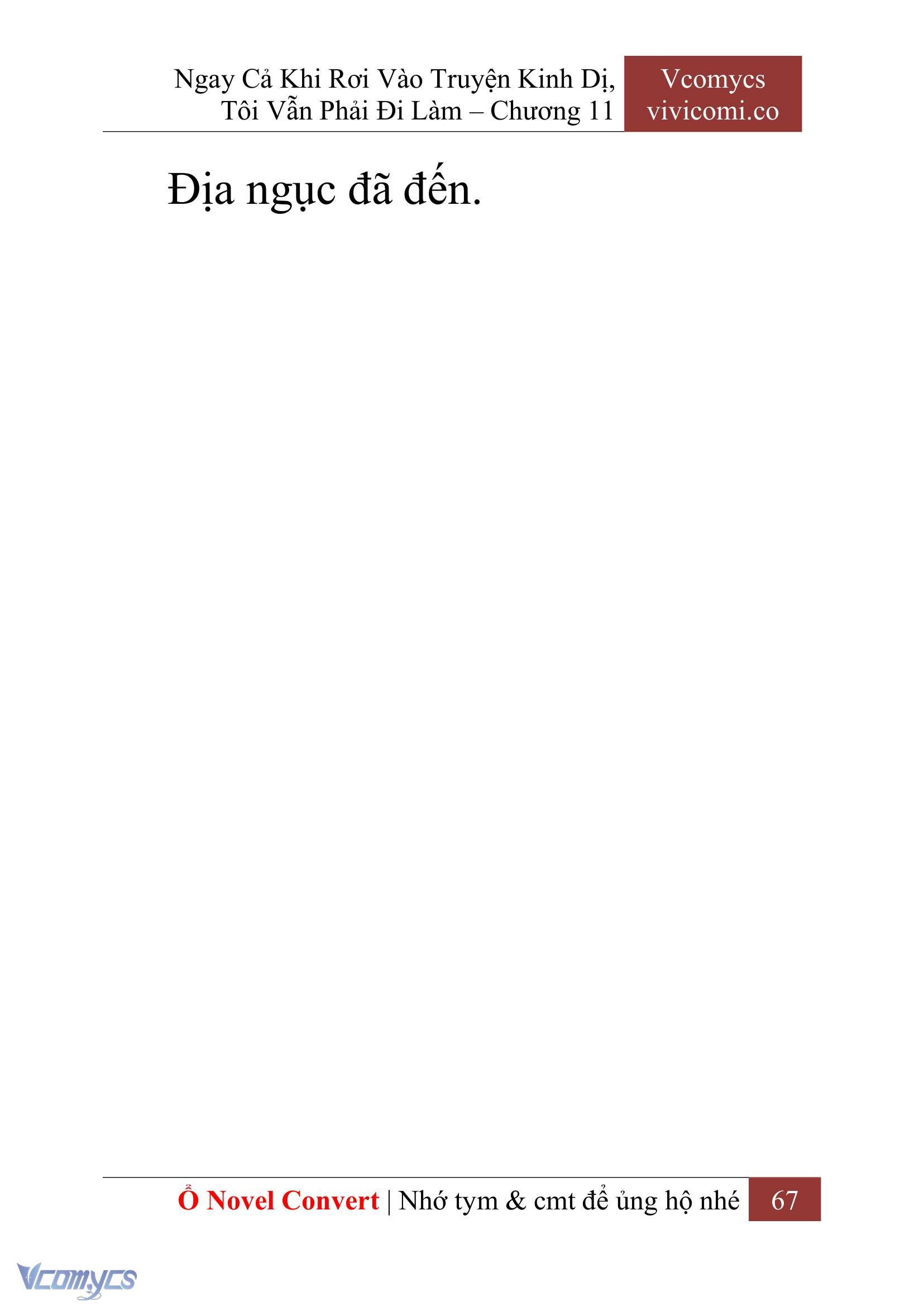 [Novel] Ngay Cả Khi Rơi Vào Truyện Kinh Dị, Tôi Vẫn Phải Đi Làm Chap 11 - Next 