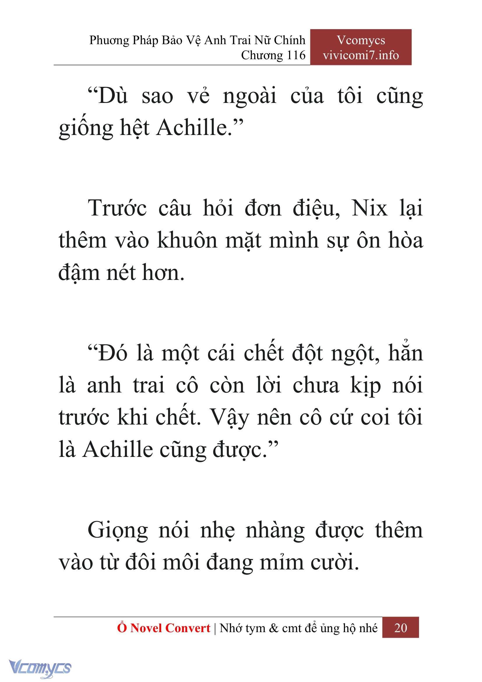 [Novel] Phương Pháp Bảo Vệ Anh Trai Nữ Chính Chap 116 - Trang 2