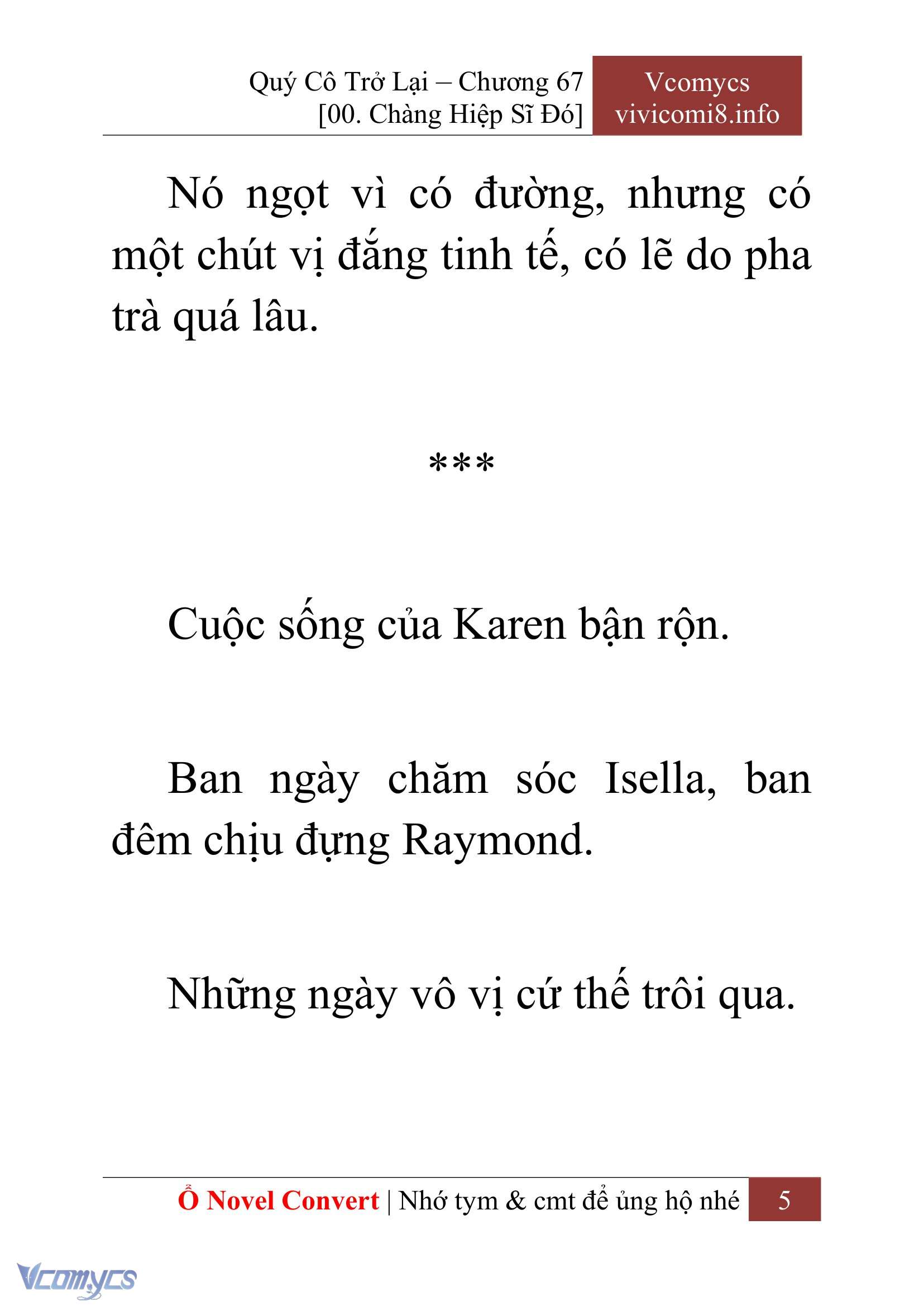 [Novel] Quý Cô Trở Lại Chap 67 - Trang 2