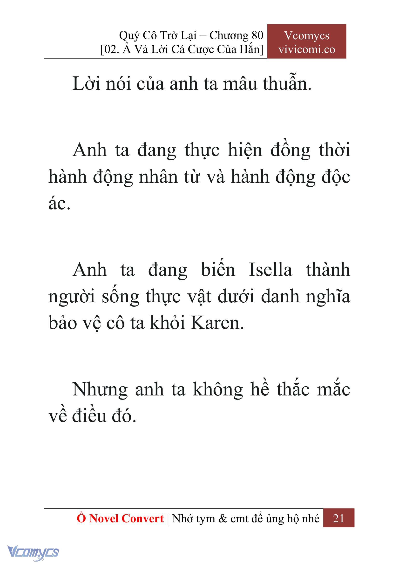 [Novel] Quý Cô Trở Lại Chap 80 - Trang 2