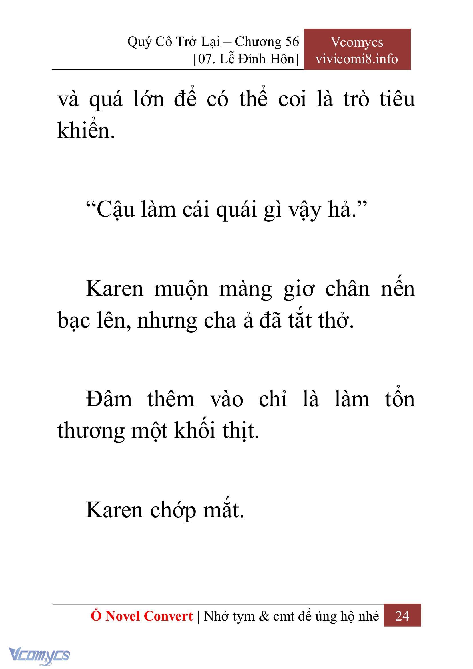 [Novel] Quý Cô Trở Lại Chap 56 - Trang 2