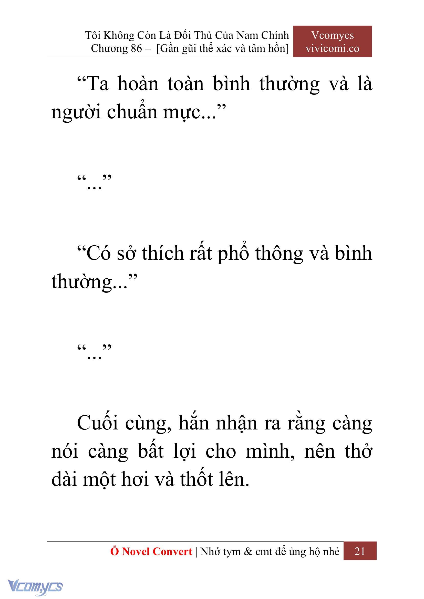 [Novel] Tôi Không Còn Là Đối Thủ Của Nam Chính Chap 86 - Trang 2