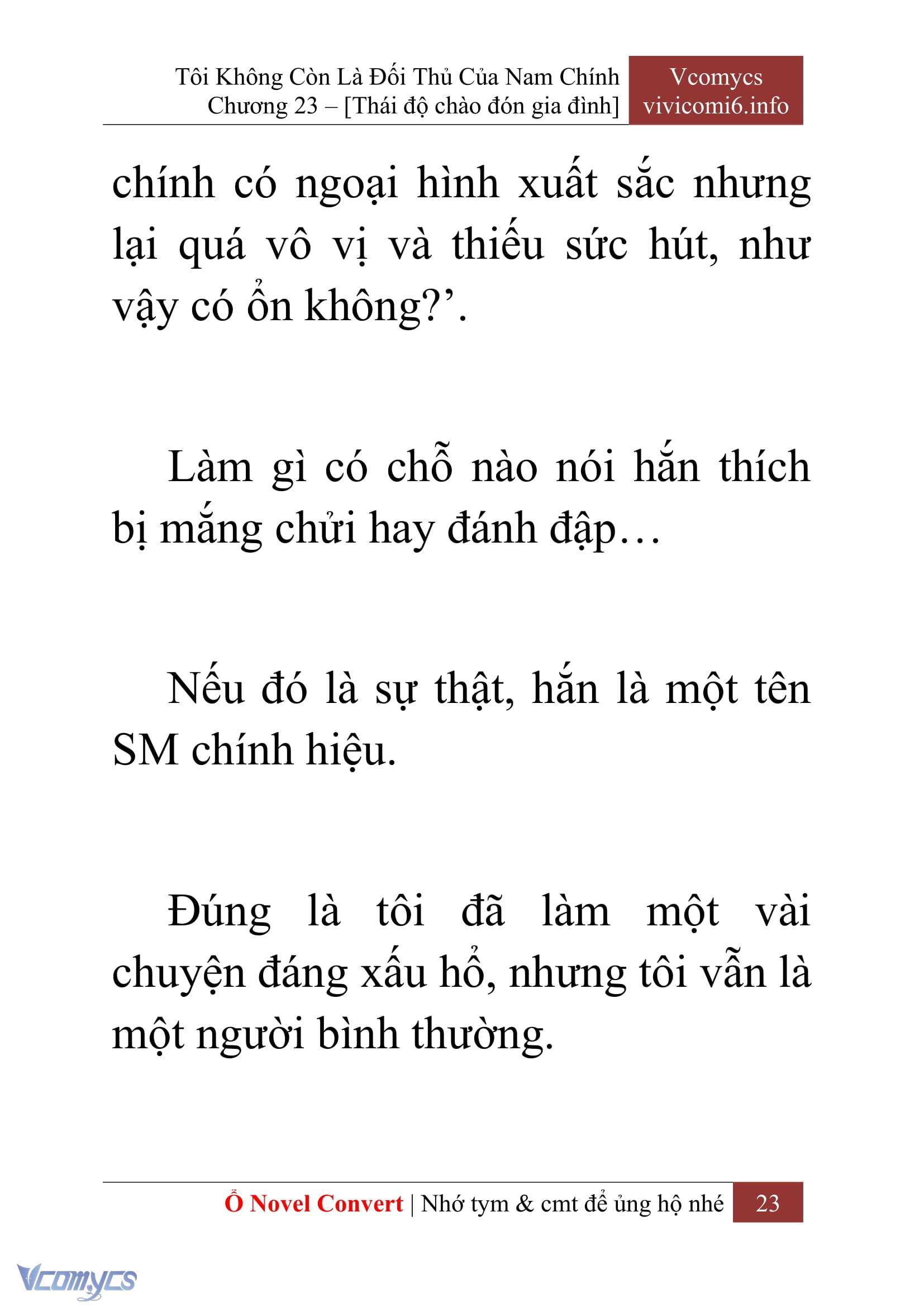 [Novel] Tôi Không Còn Là Đối Thủ Của Nam Chính Chap 23 - Trang 2