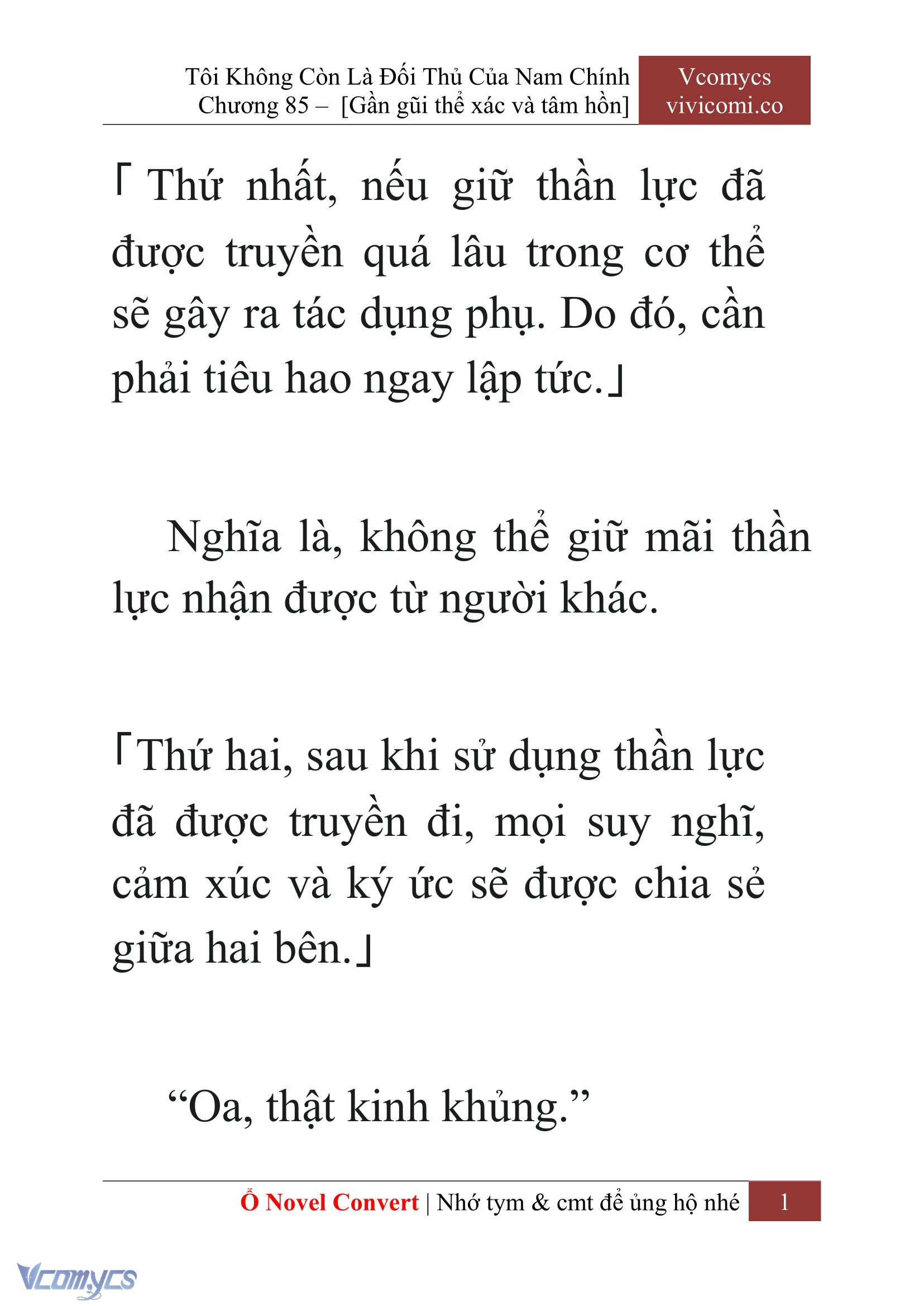 [Novel] Tôi Không Còn Là Đối Thủ Của Nam Chính Chap 85 - Next 