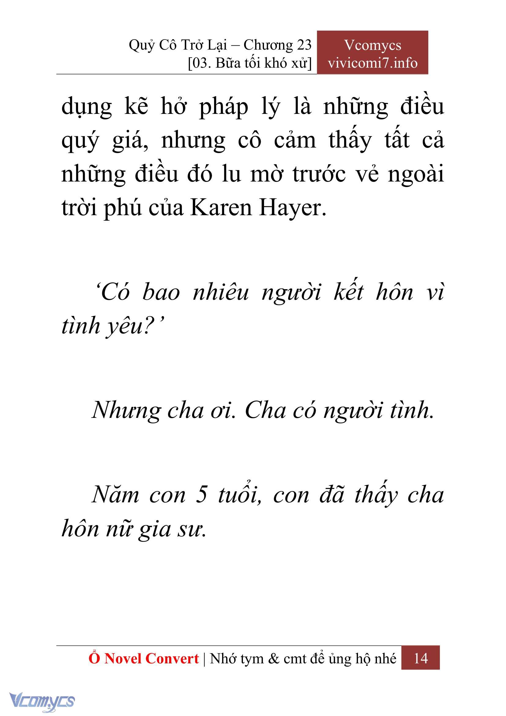 [Novel] Quý Cô Trở Lại Chap 23 - Trang 2