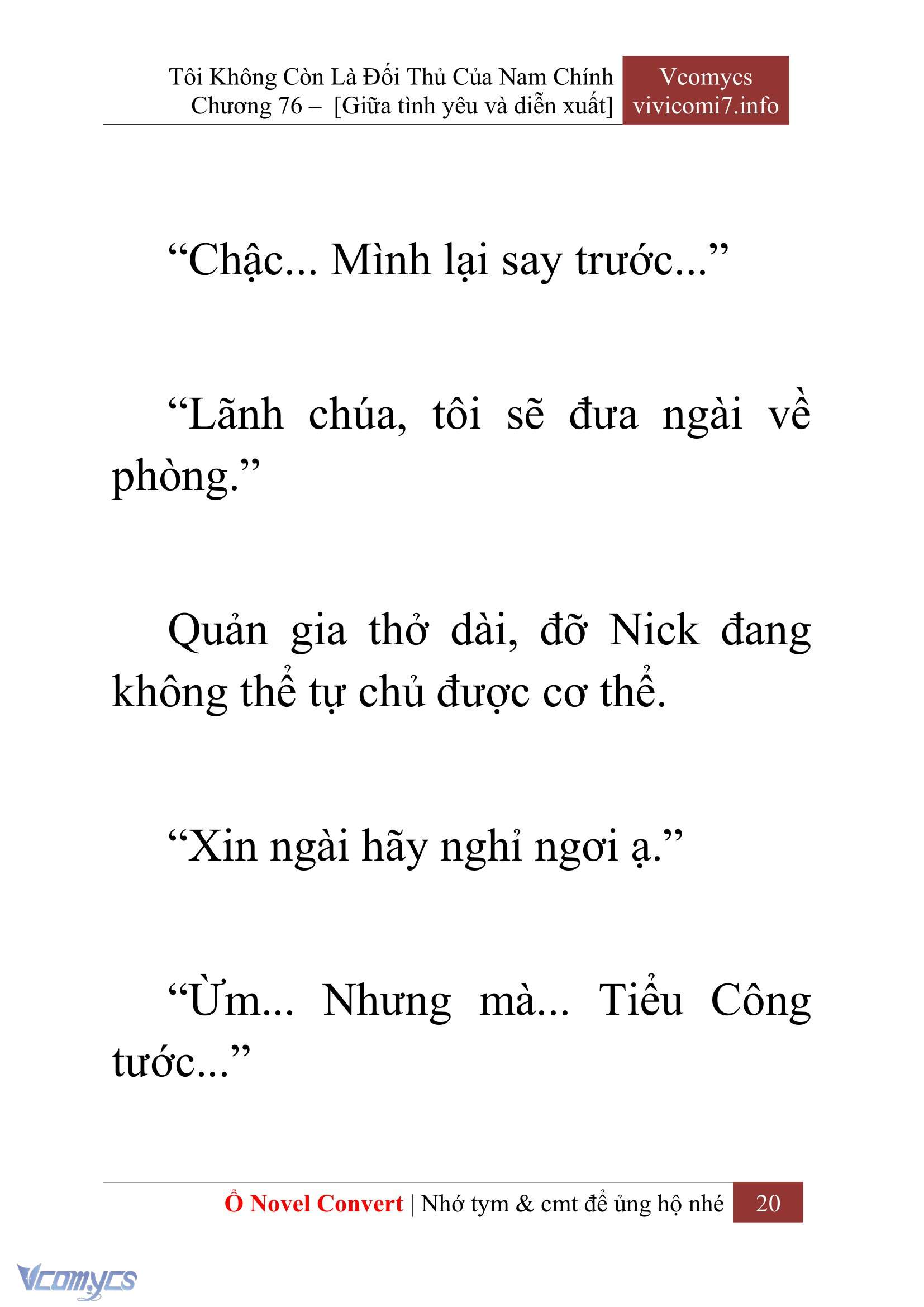 [Novel] Tôi Không Còn Là Đối Thủ Của Nam Chính Chap 76 - Next Chap 77