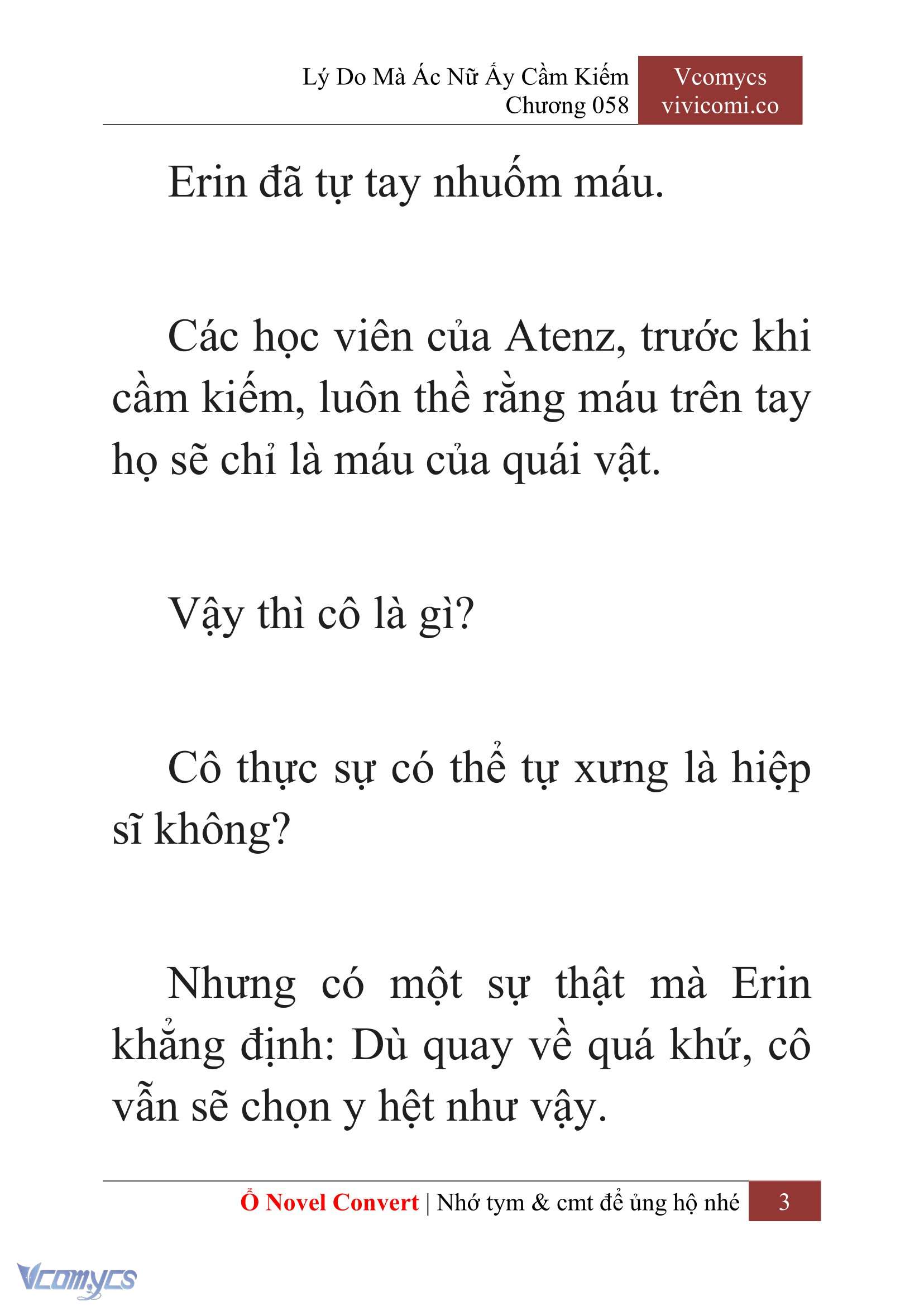 [Novel] Lý Do Mà Ác Nữ Ấy Cầm Kiếm Chap 58 - Trang 2