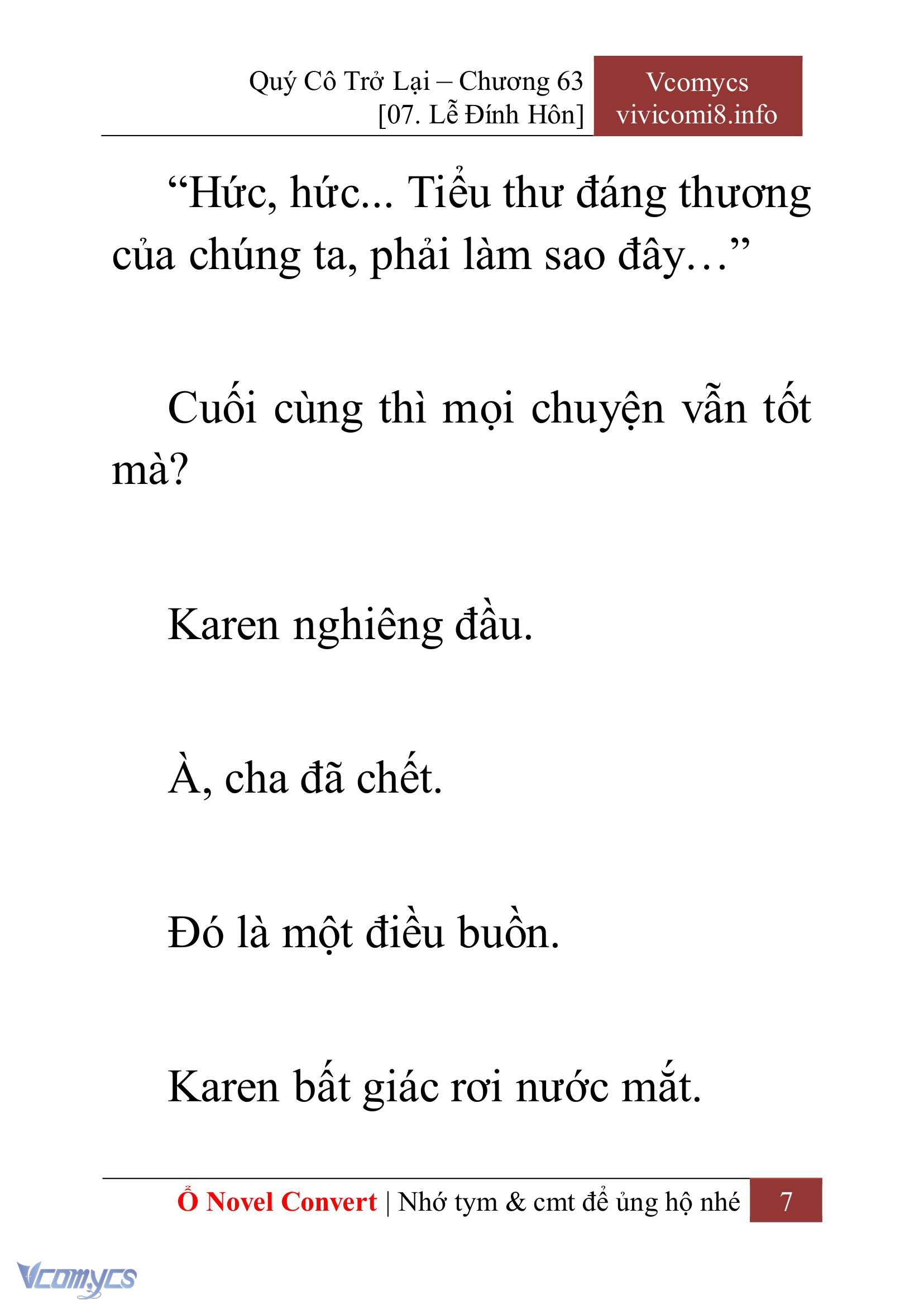 [Novel] Quý Cô Trở Lại Chap 63 - Next 