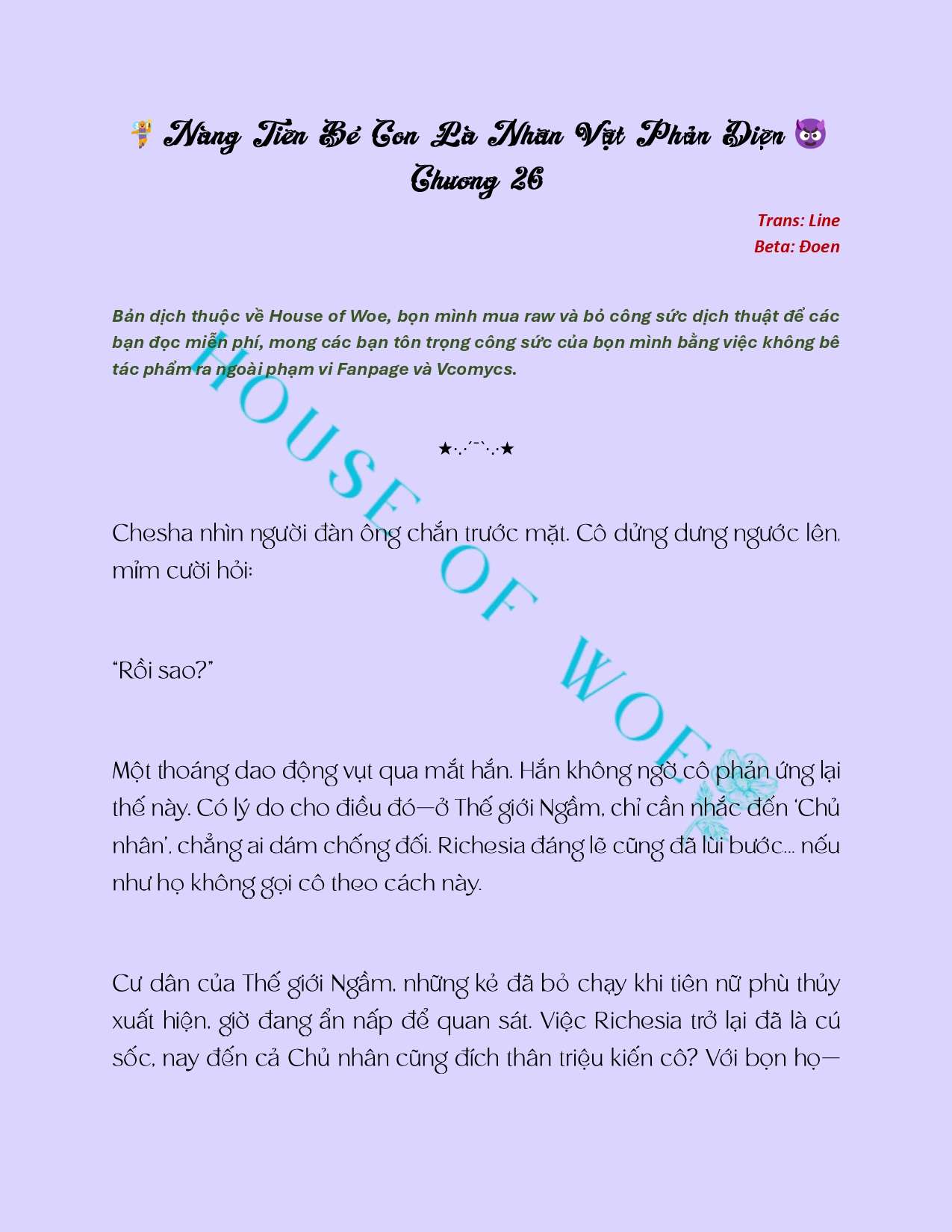 [NOVEL] NÀNG TIÊN BÉ CON LÀ NHÂN VẬT PHẢN DIỆN Chap 26 - Next Chap 27