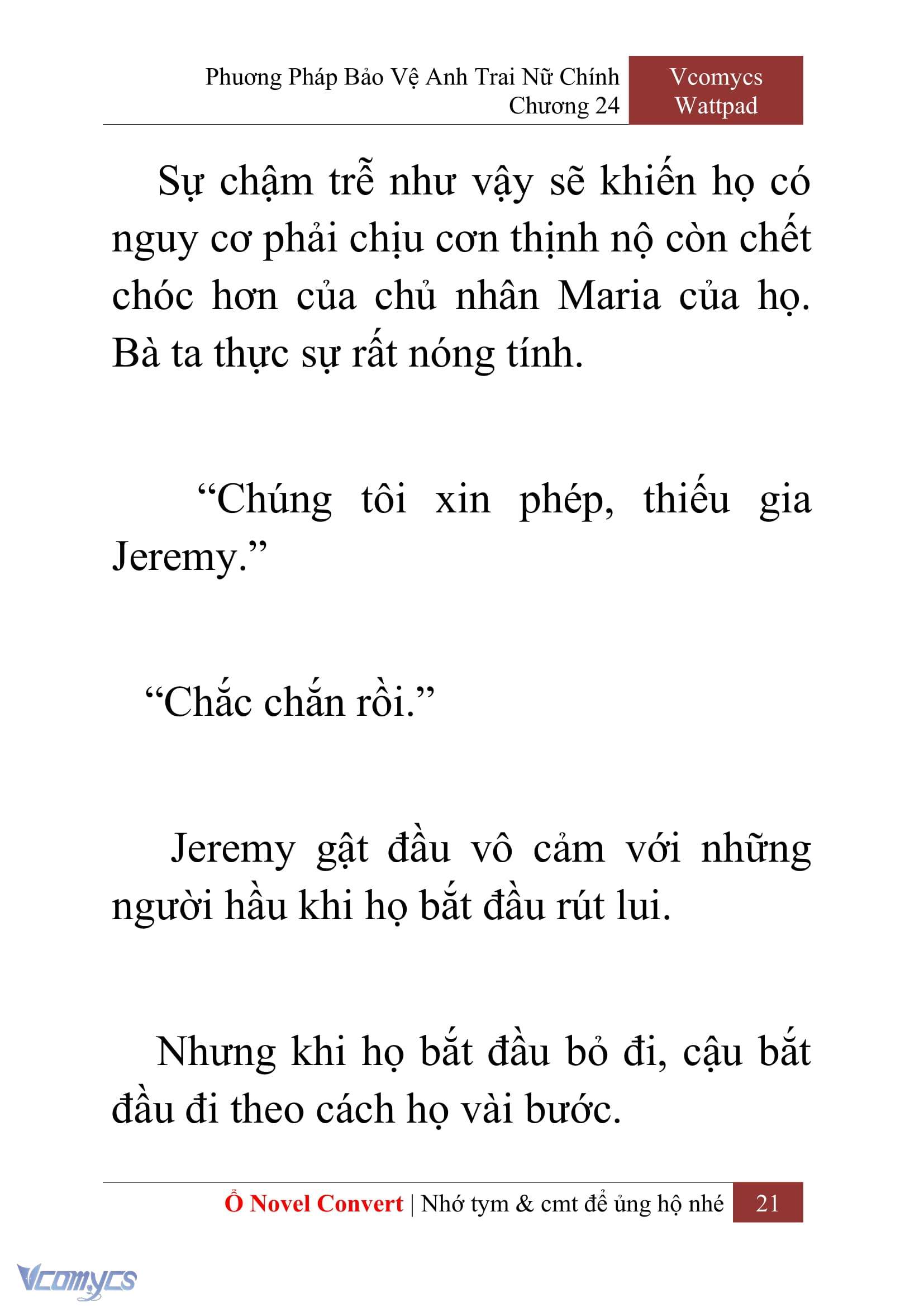 [Novel] Phương Pháp Bảo Vệ Anh Trai Nữ Chính Chap 24 - Trang 2