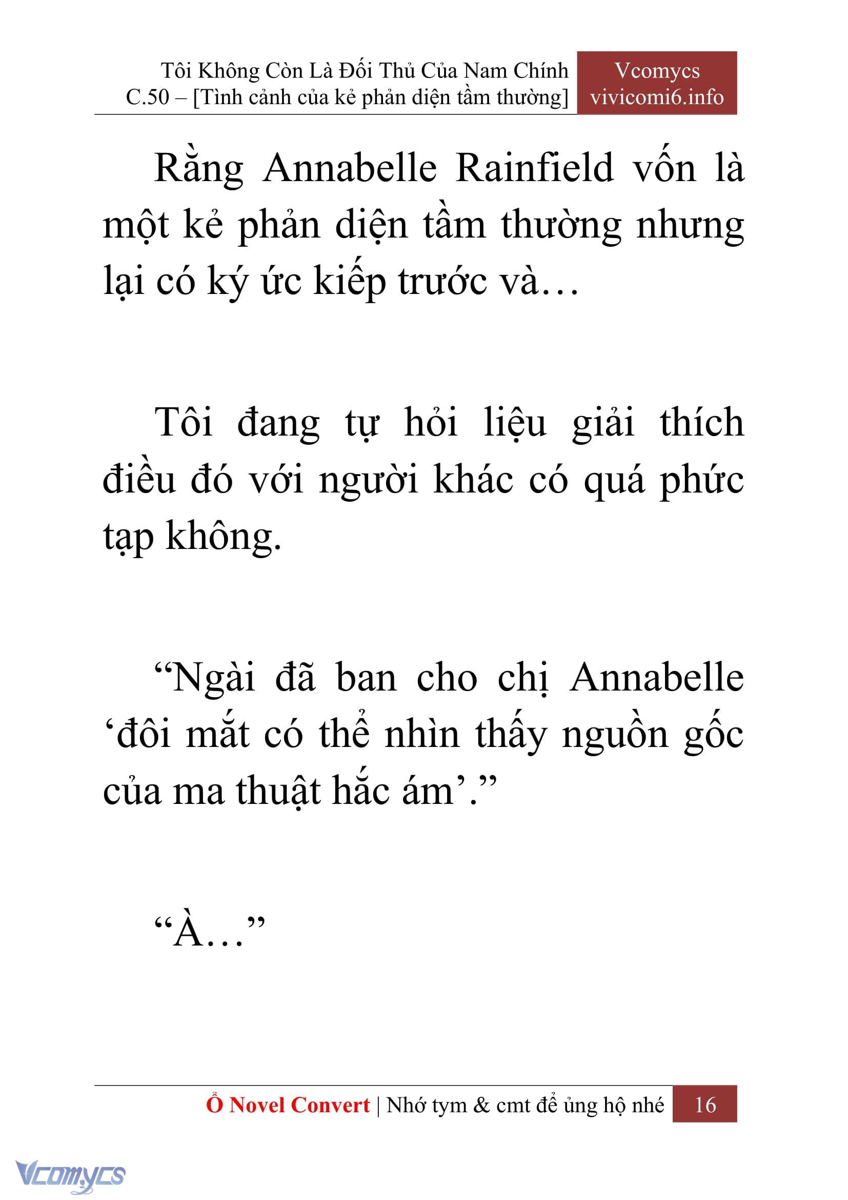 [Novel] Tôi Không Còn Là Đối Thủ Của Nam Chính Chap 50 - Next Chap 51