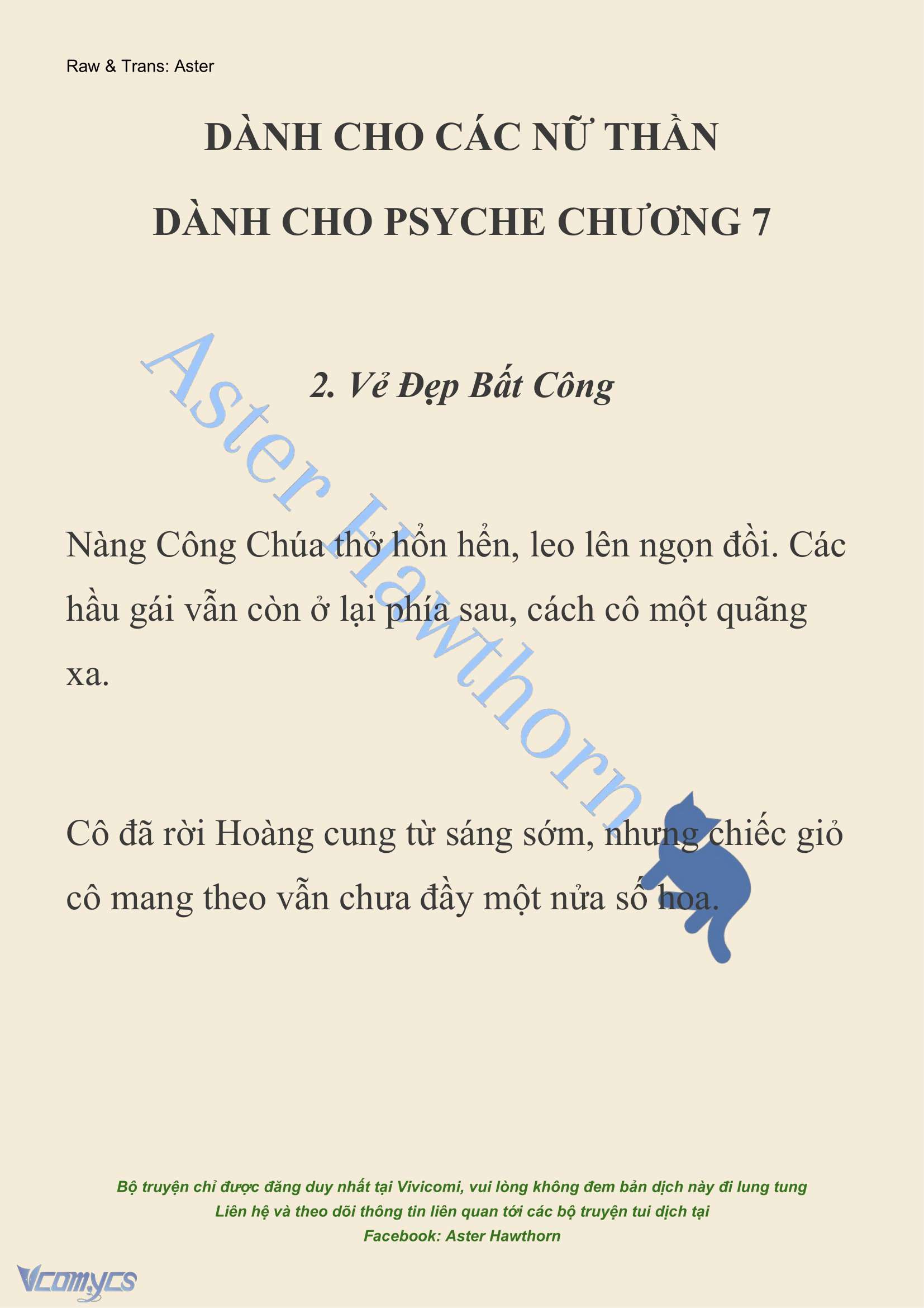 [NOVEL] Dành Cho Các Nữ Thần: Dành cho Psyche Chap 7 - Trang 2