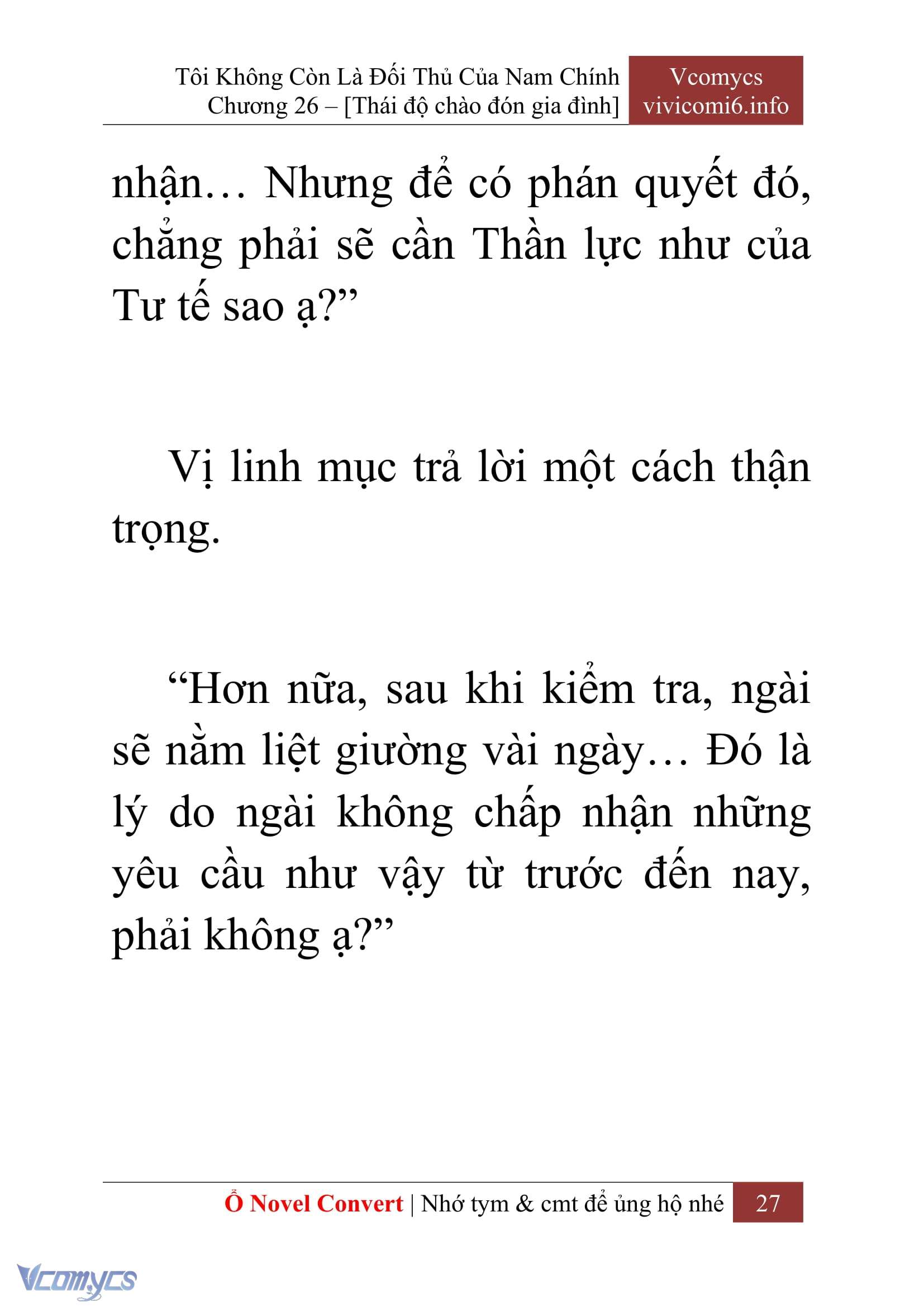 [Novel] Tôi Không Còn Là Đối Thủ Của Nam Chính Chap 26 - Trang 2