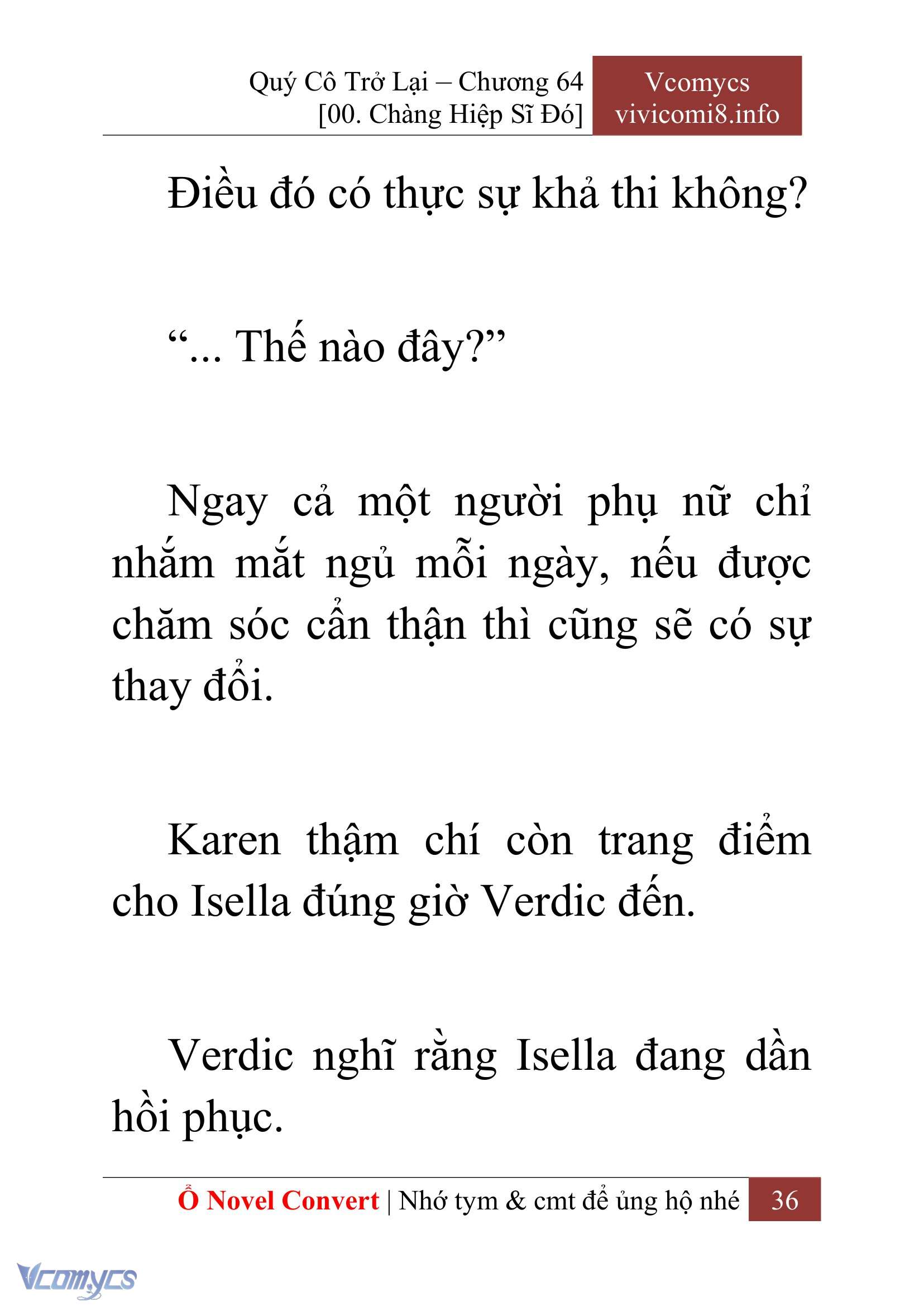 [Novel] Quý Cô Trở Lại Chap 64 - Trang 2