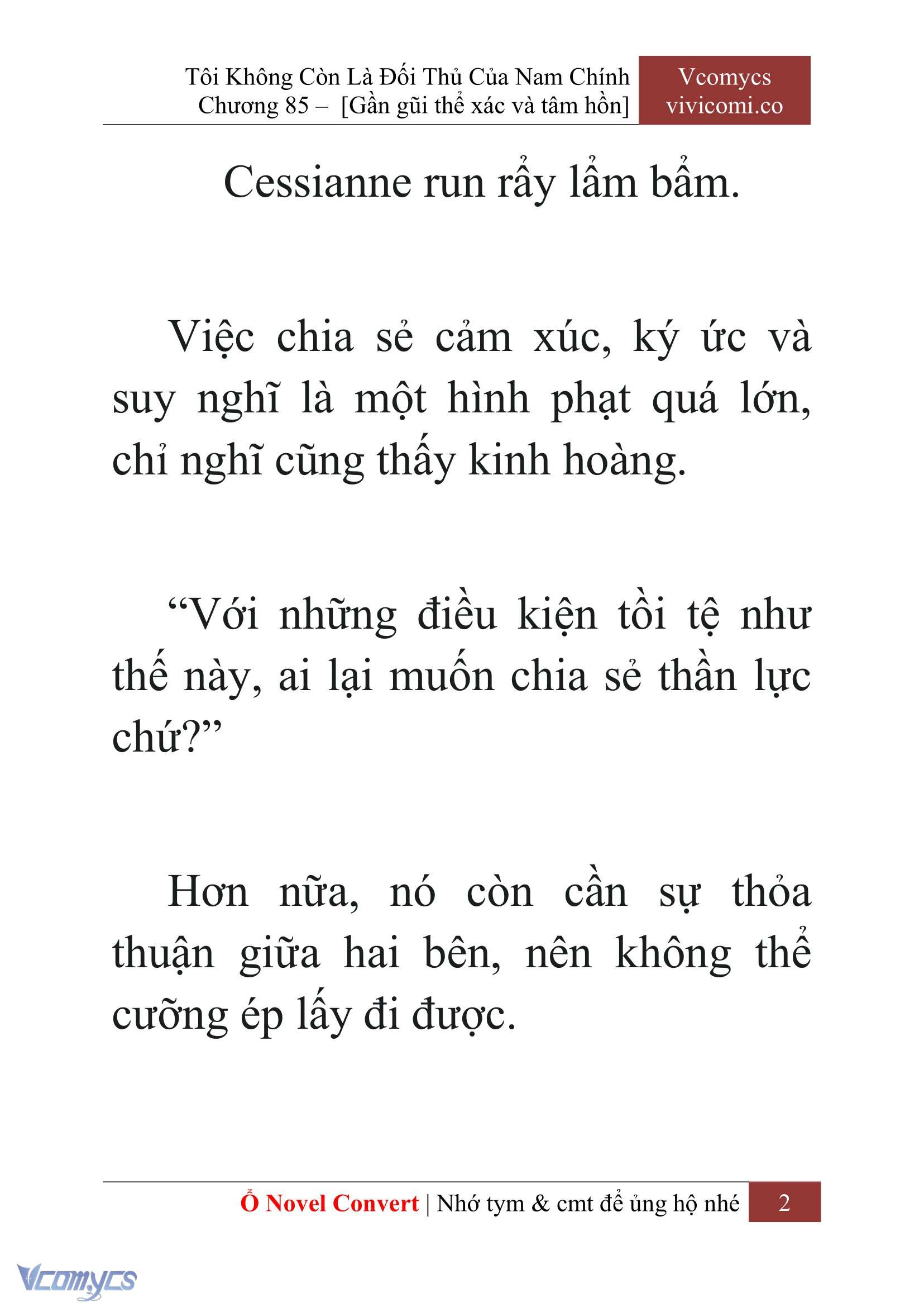 [Novel] Tôi Không Còn Là Đối Thủ Của Nam Chính Chap 85 - Next 