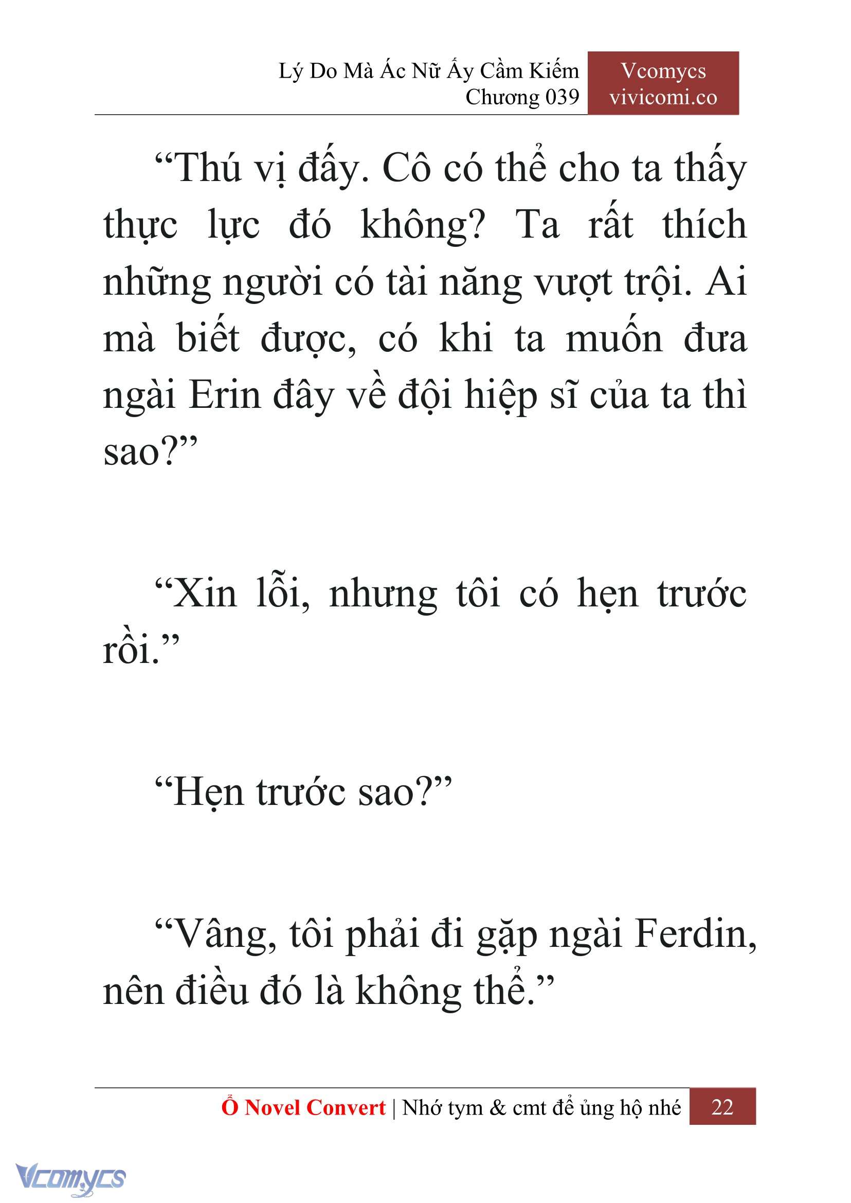 [Novel] Lý Do Mà Ác Nữ Ấy Cầm Kiếm Chap 39 - Next Chap 40