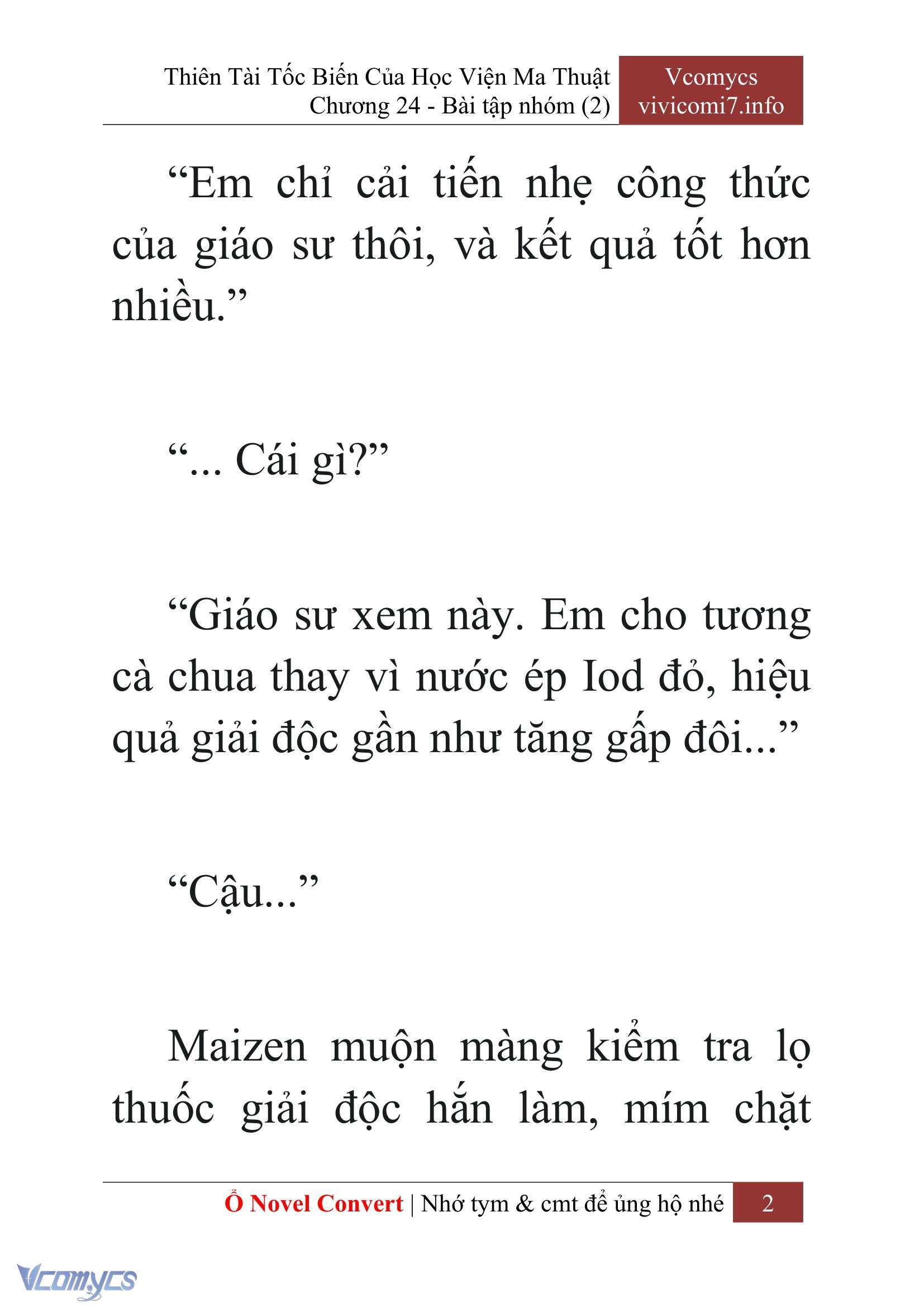 [Novel] Thiên Tài Tốc Biến Của Học Viện Ma Thuật Chap 24 - Trang 2