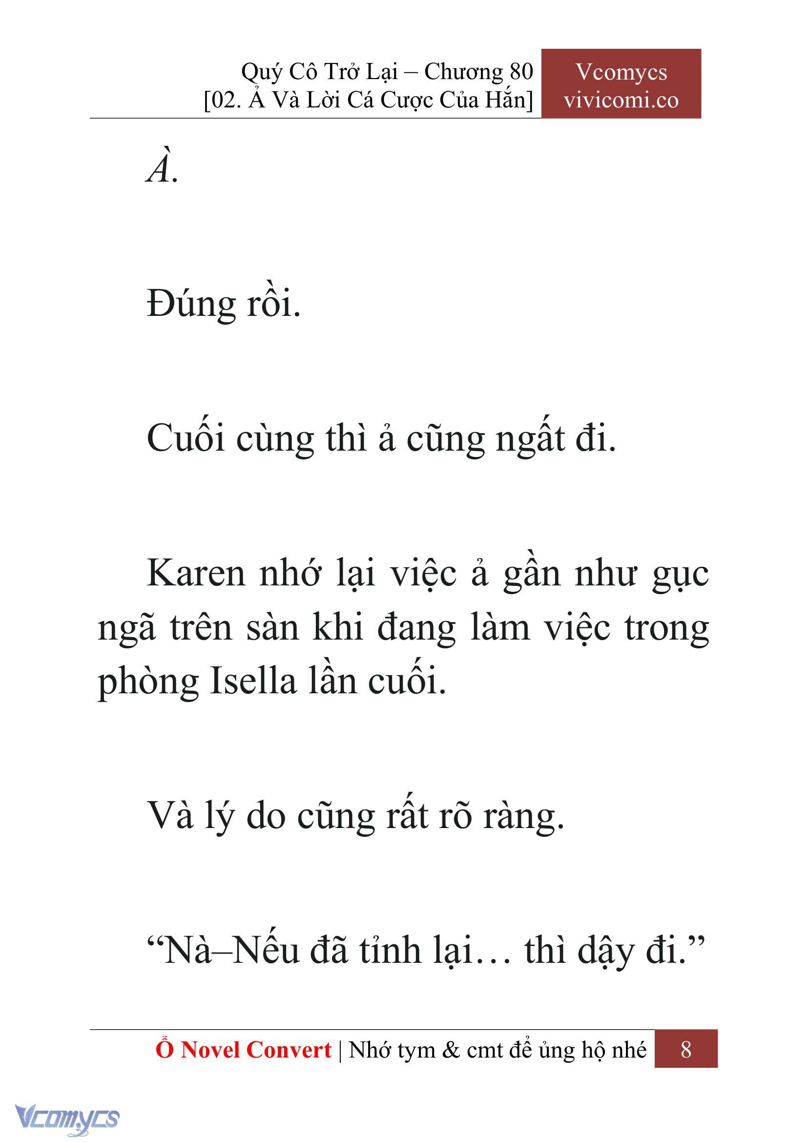 [Novel] Quý Cô Trở Lại Chap 80 - Trang 2