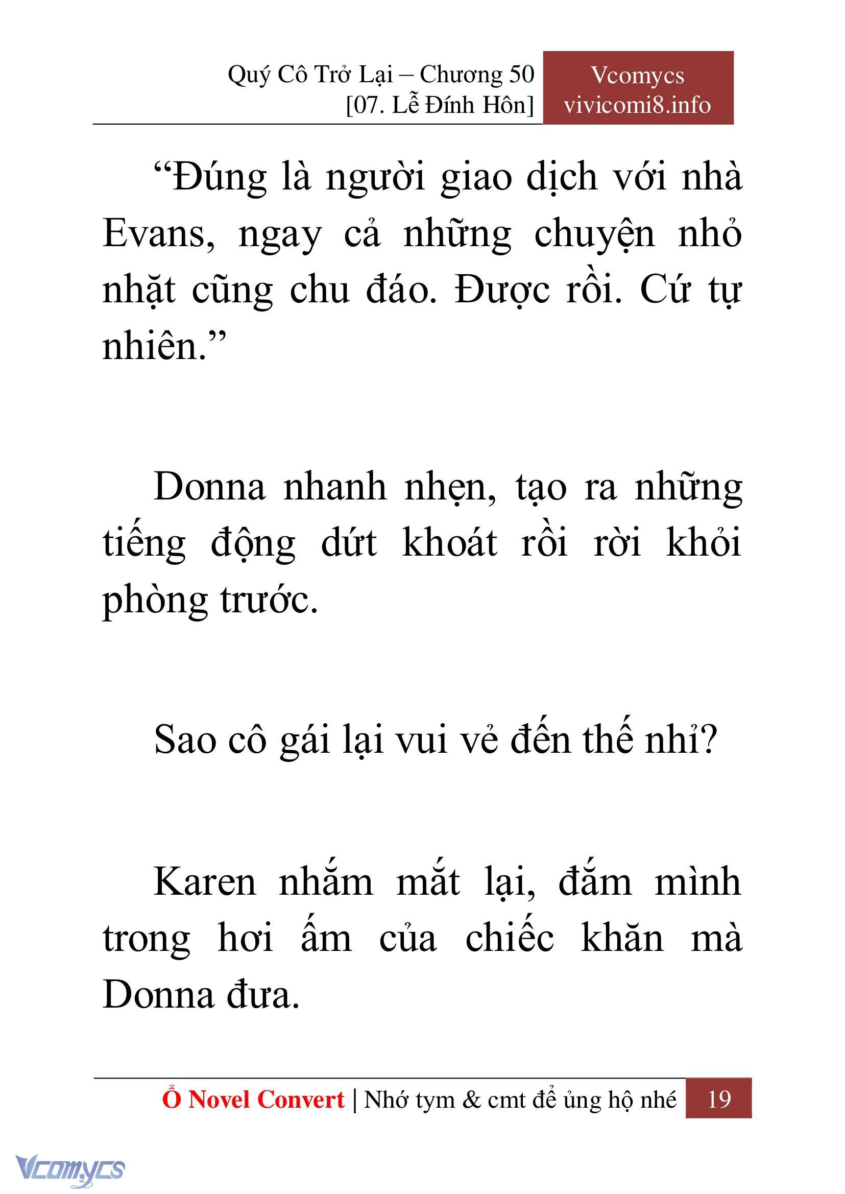 [Novel] Quý Cô Trở Lại Chap 50 - Trang 2