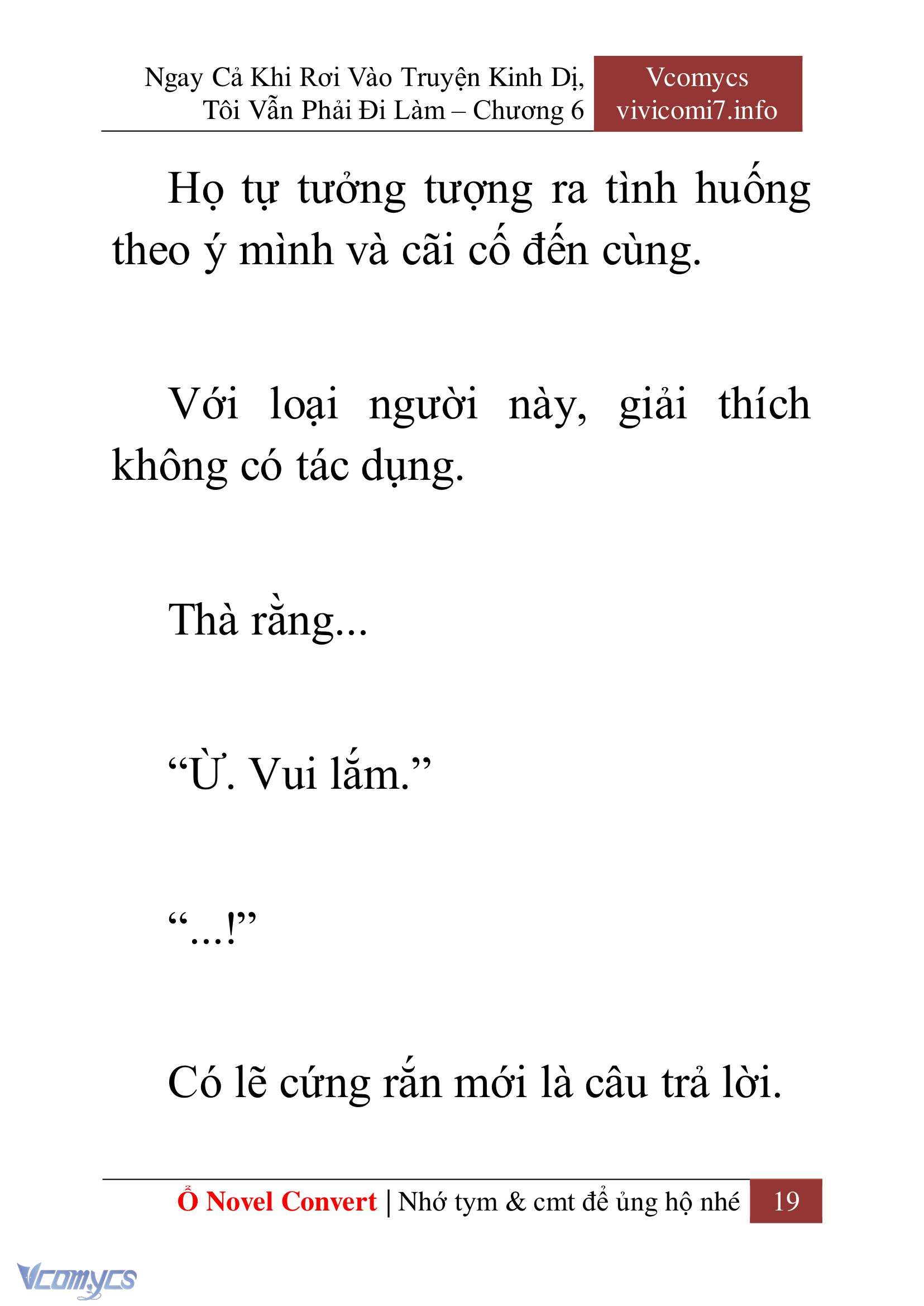 [Novel] Ngay Cả Khi Rơi Vào Truyện Kinh Dị, Tôi Vẫn Phải Đi Làm Chap 6 - Next Chap 7