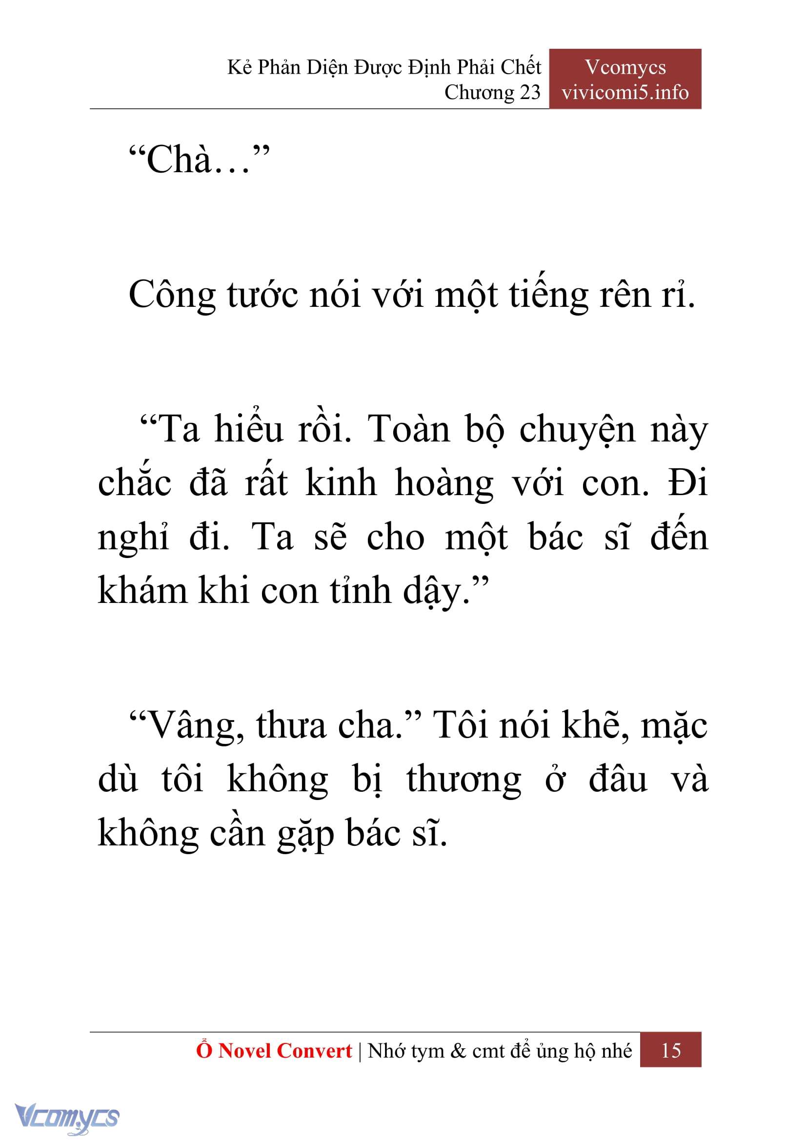 [Novel] Kẻ Phản Diện Được Định Phải Chết Chap 23 - Trang 2