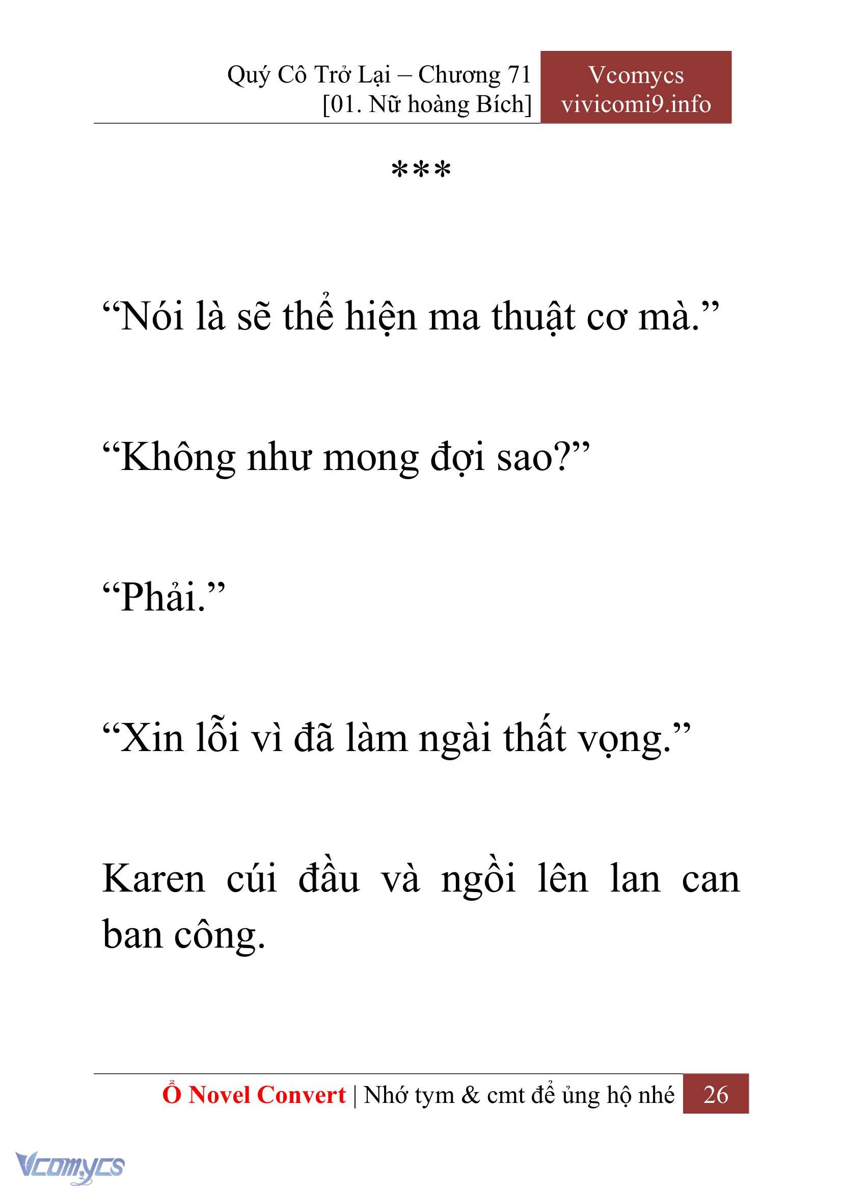 [Novel] Quý Cô Trở Lại Chap 71 - Trang 2