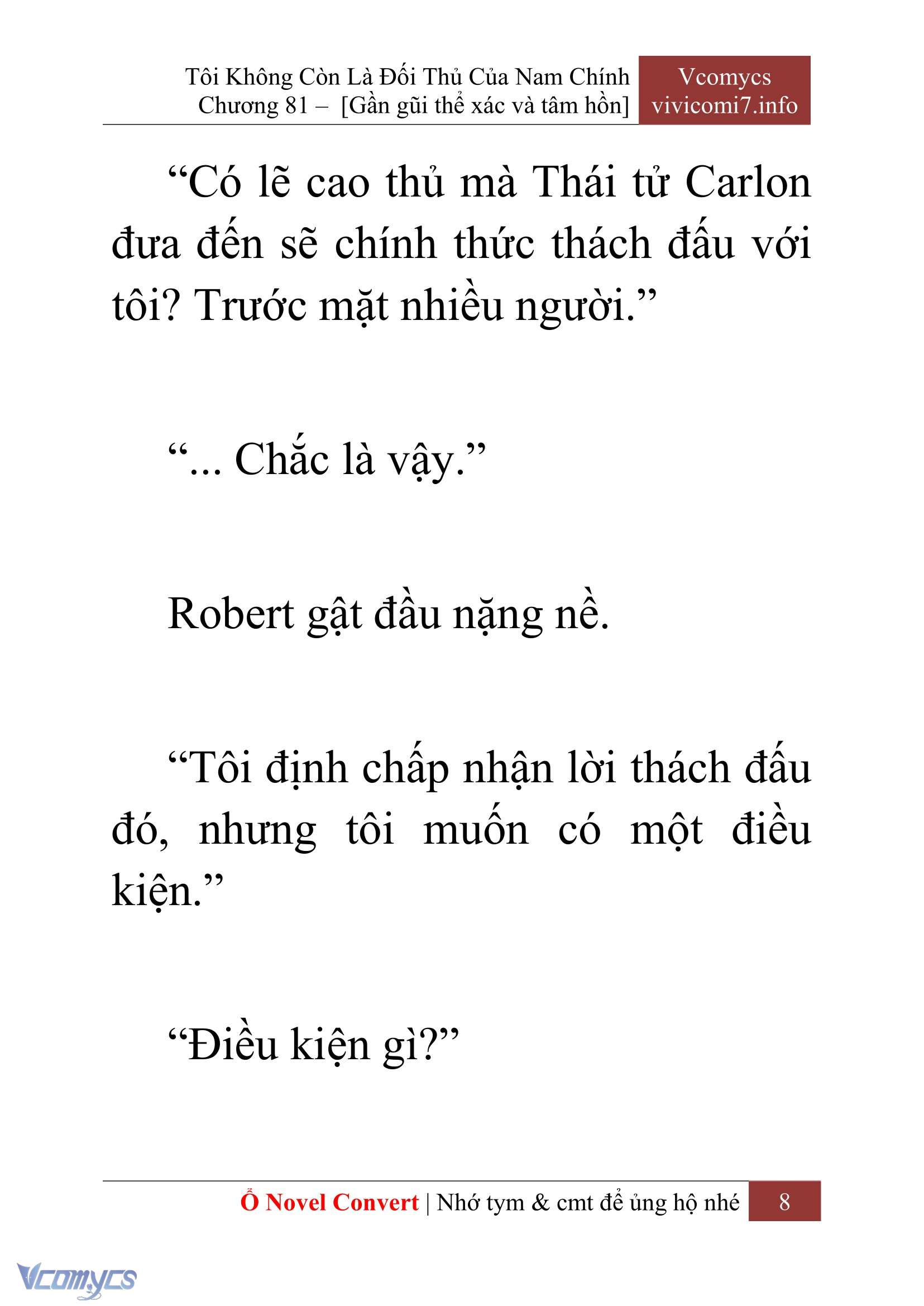 [Novel] Tôi Không Còn Là Đối Thủ Của Nam Chính Chap 81 - Next 