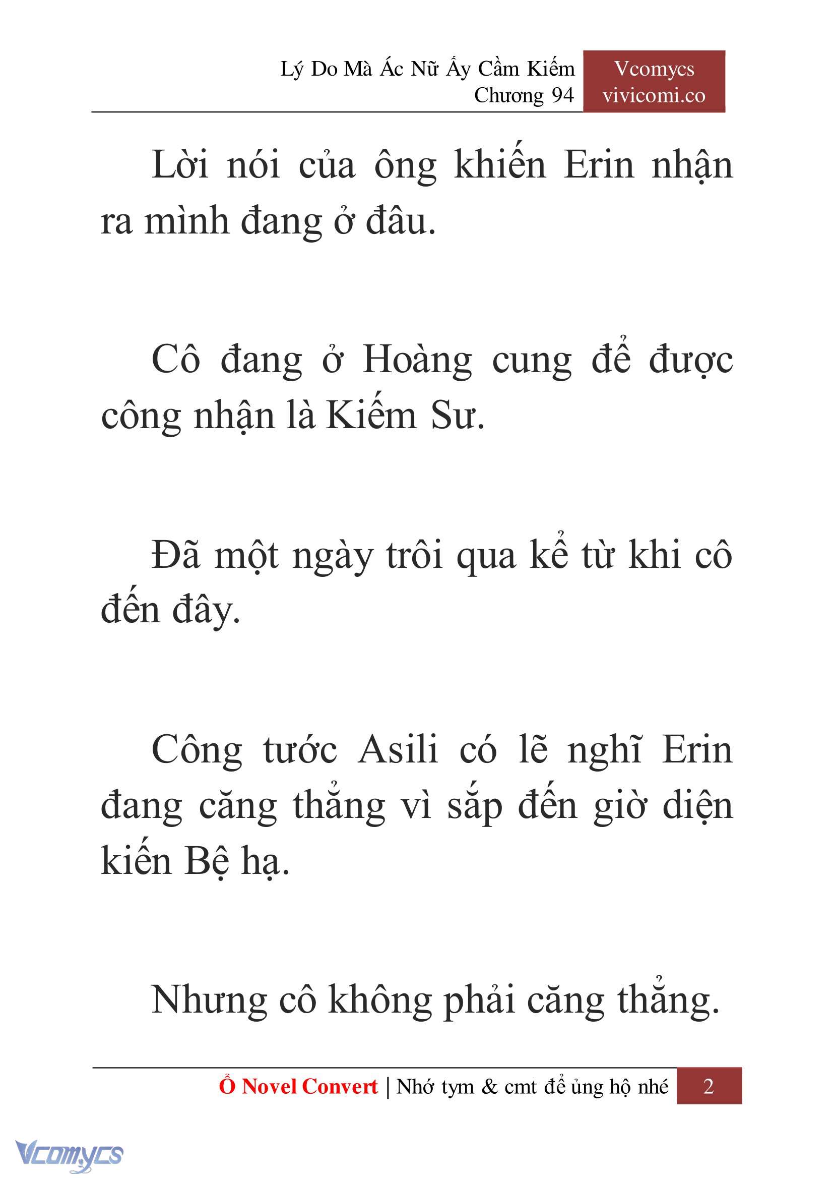 [Novel] Lý Do Mà Ác Nữ Ấy Cầm Kiếm Chap 94 - Trang 2