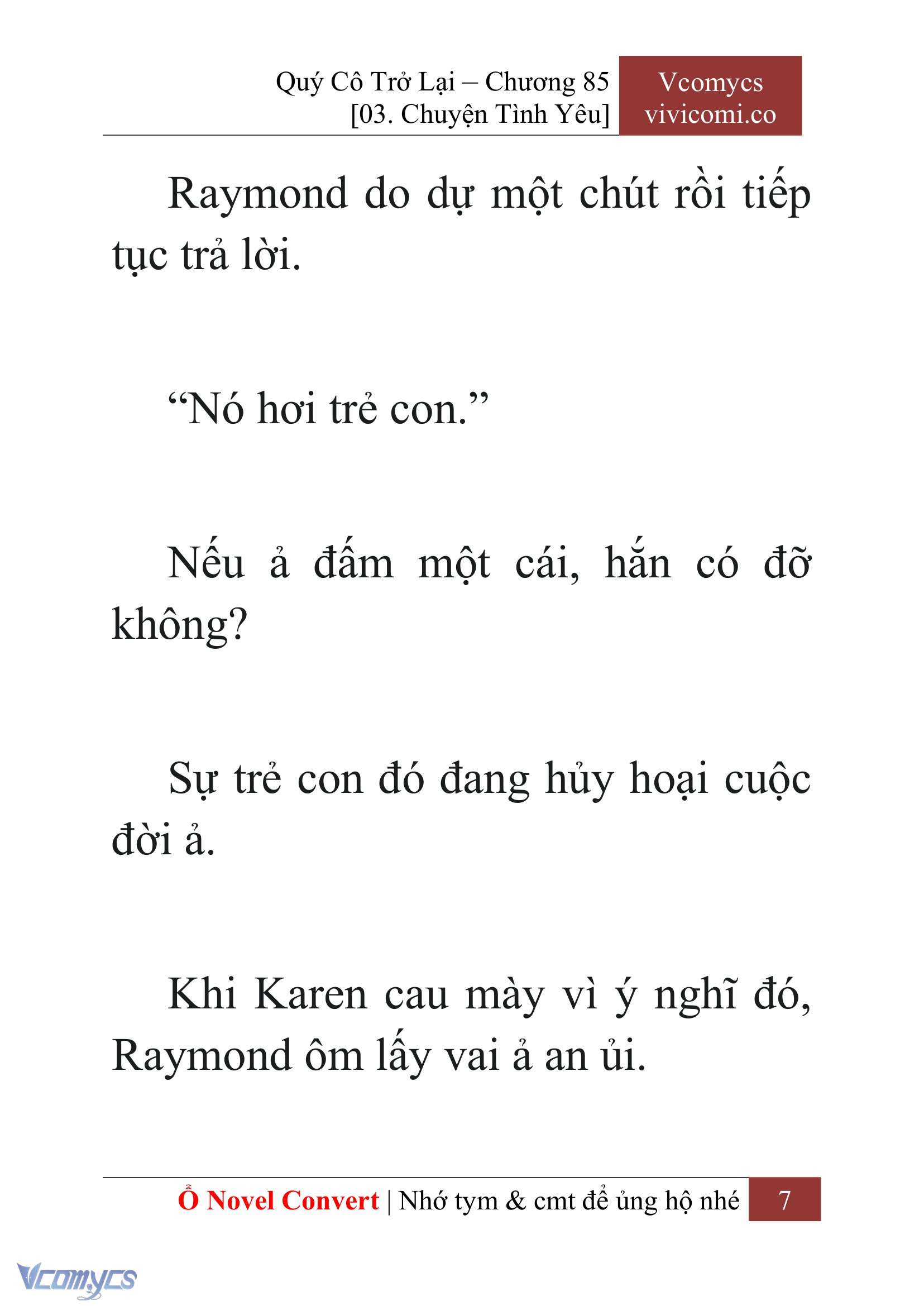 [Novel] Quý Cô Trở Lại Chap 85 - Trang 2