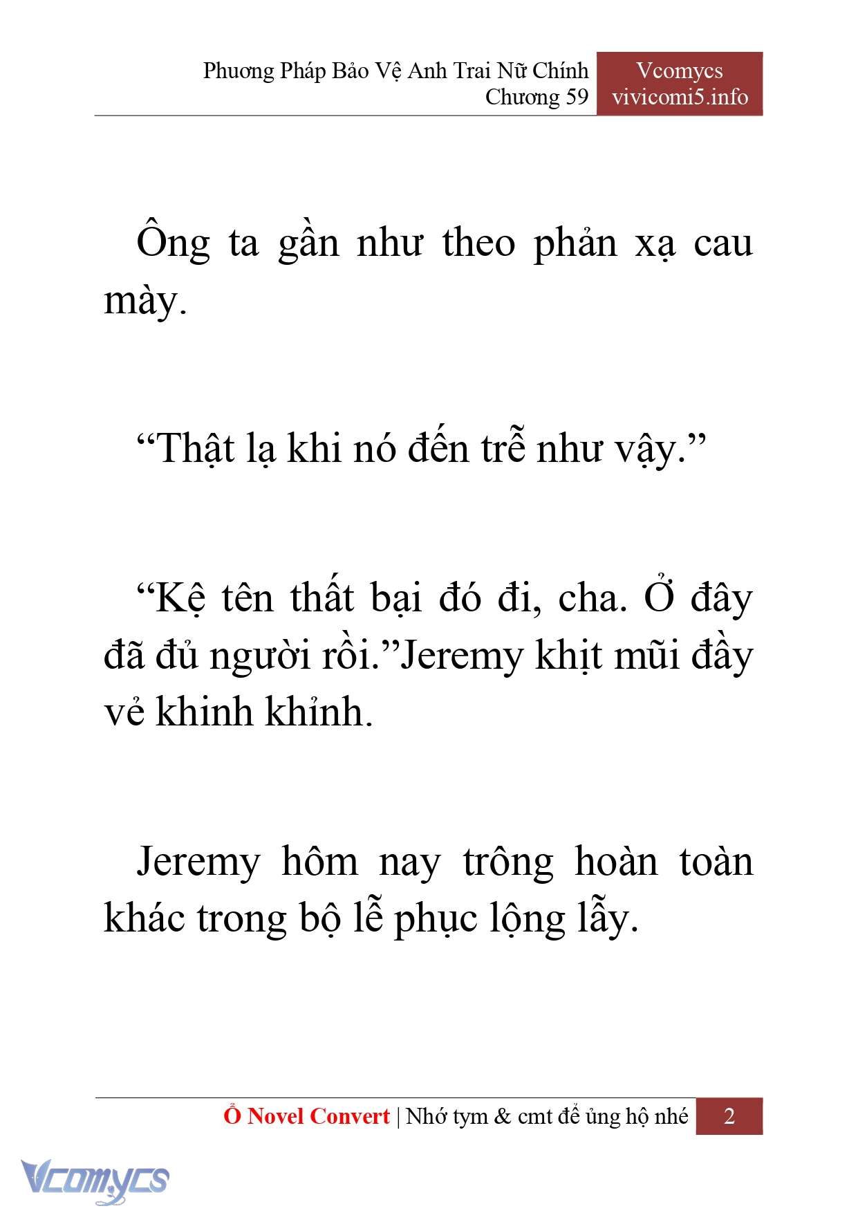 [Novel] Phương Pháp Bảo Vệ Anh Trai Nữ Chính Chap 59 - Trang 2