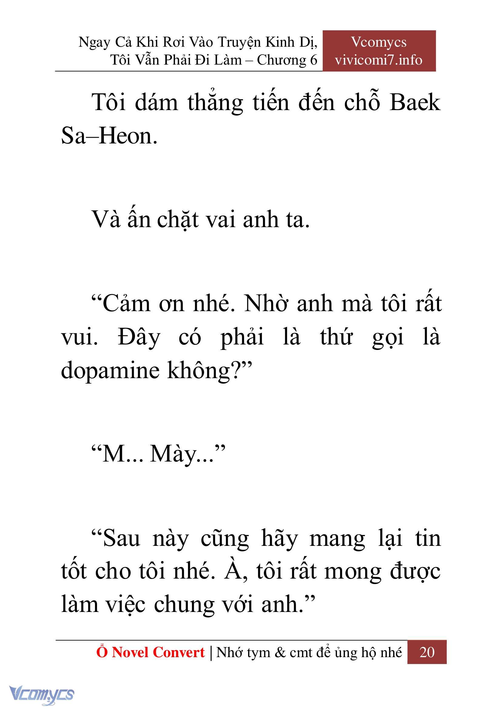 [Novel] Ngay Cả Khi Rơi Vào Truyện Kinh Dị, Tôi Vẫn Phải Đi Làm Chap 6 - Next Chap 7
