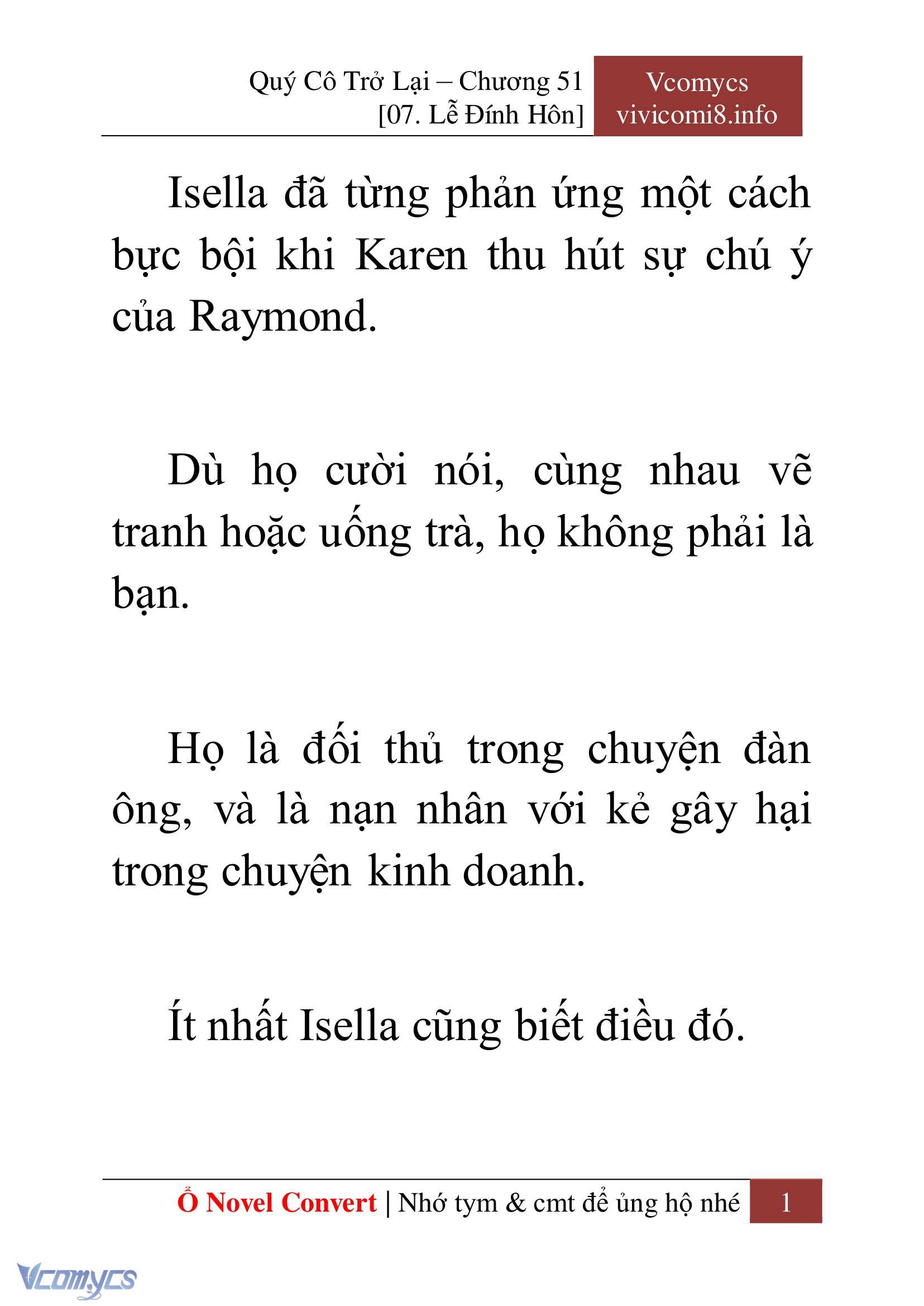[Novel] Quý Cô Trở Lại Chap 51 - Trang 2