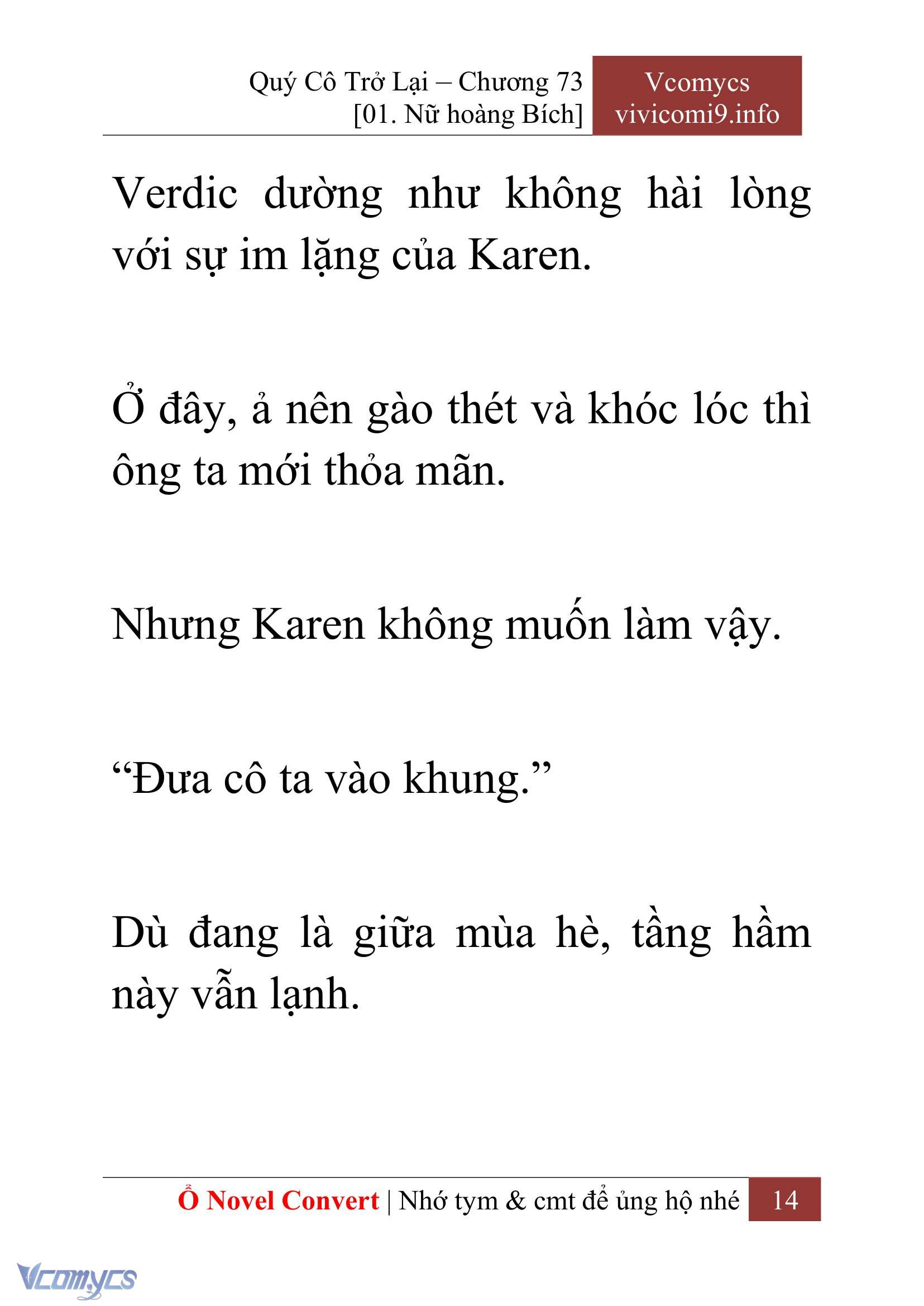 [Novel] Quý Cô Trở Lại Chap 73 - Trang 2
